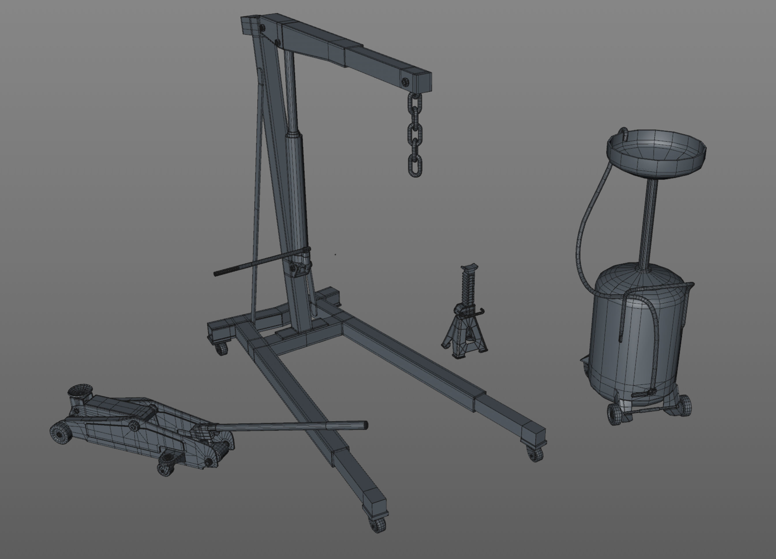 Garage Equipment Low-poly 3D model_10