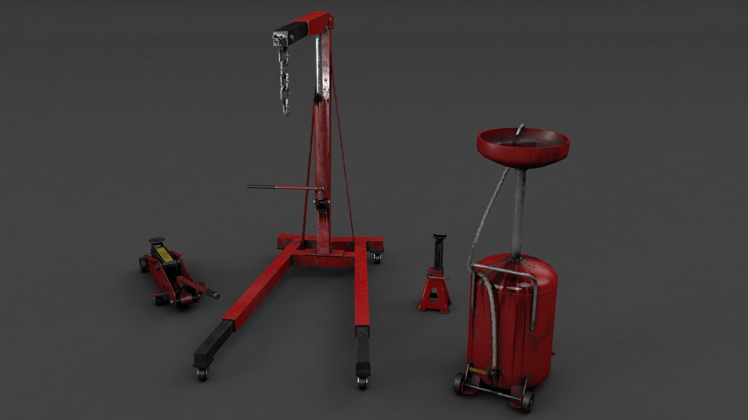 Garage Equipment Low-poly 3D model_2