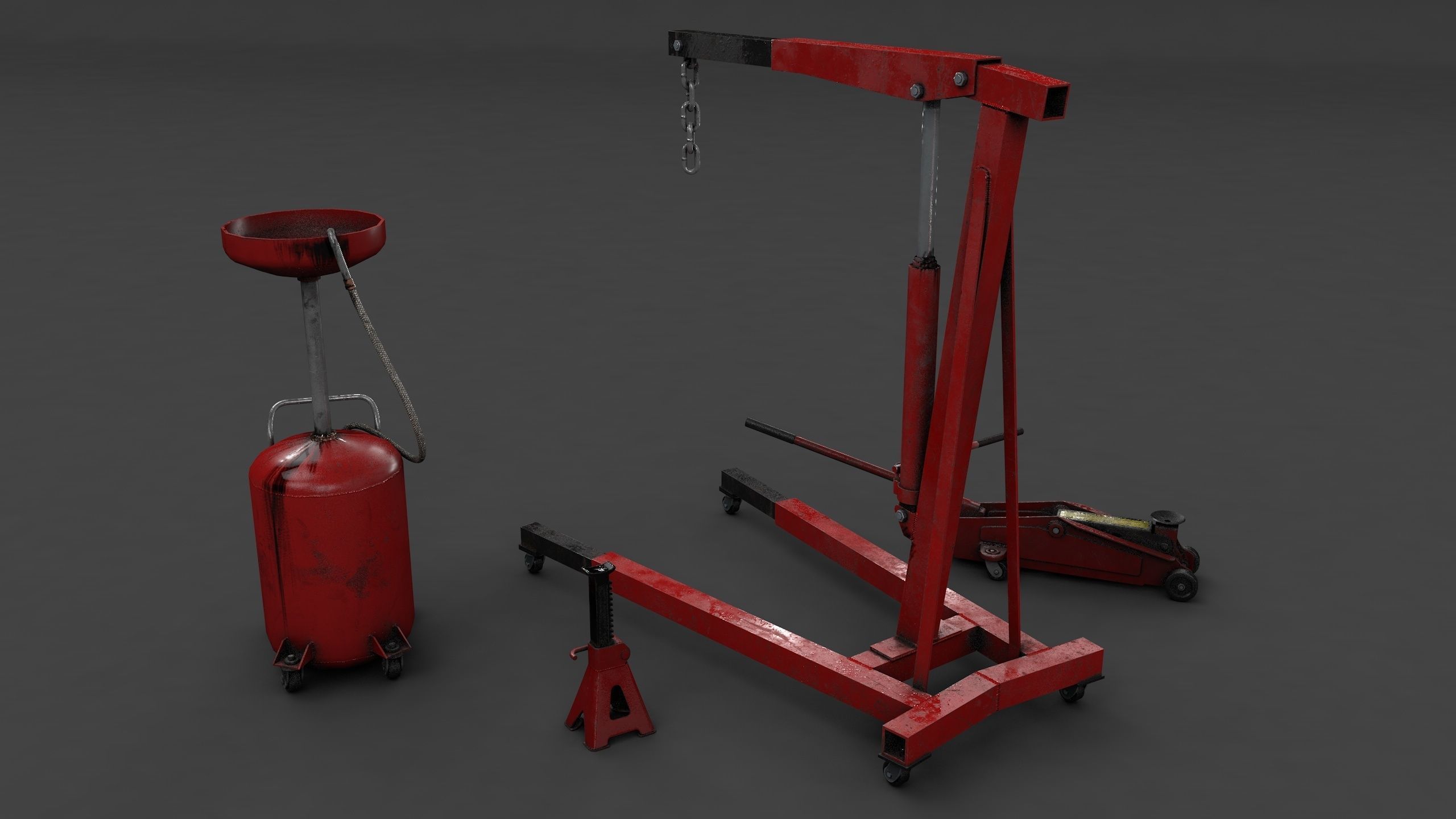 Garage Equipment Low-poly 3D model_3