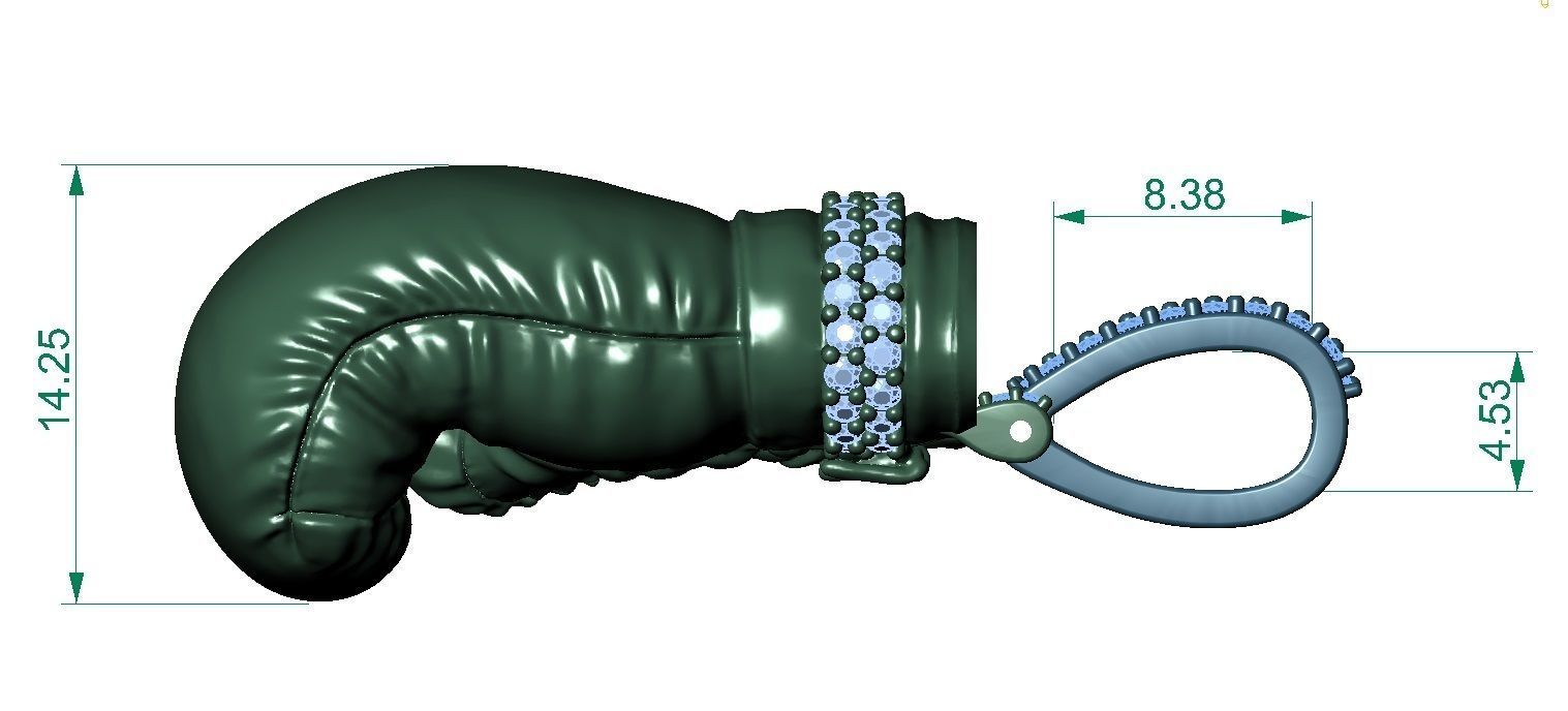 BOXING GLOVE - PENDANT 3D print model_1