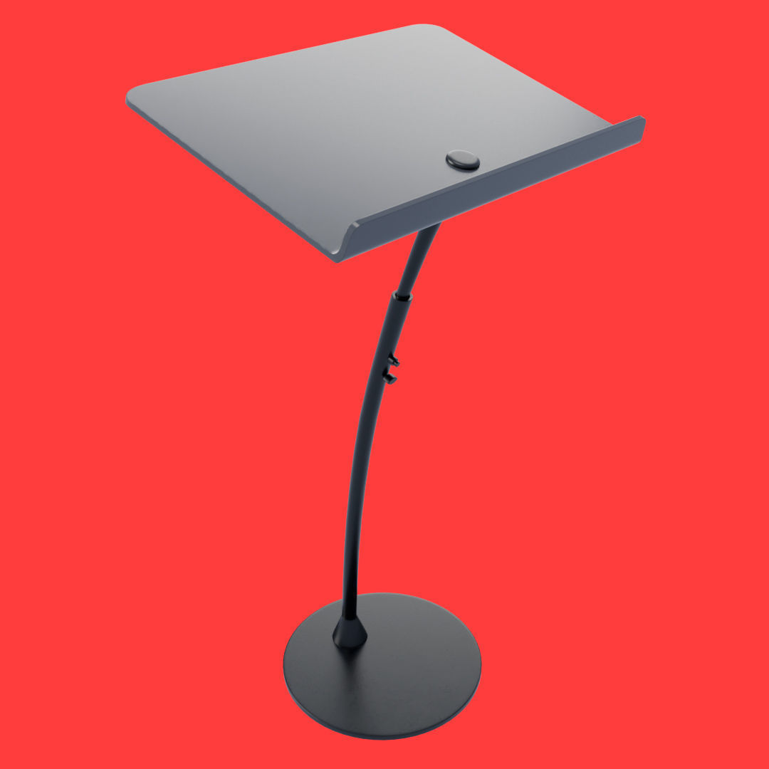 Black Adjustable Pulpit Low-poly 3D model_4