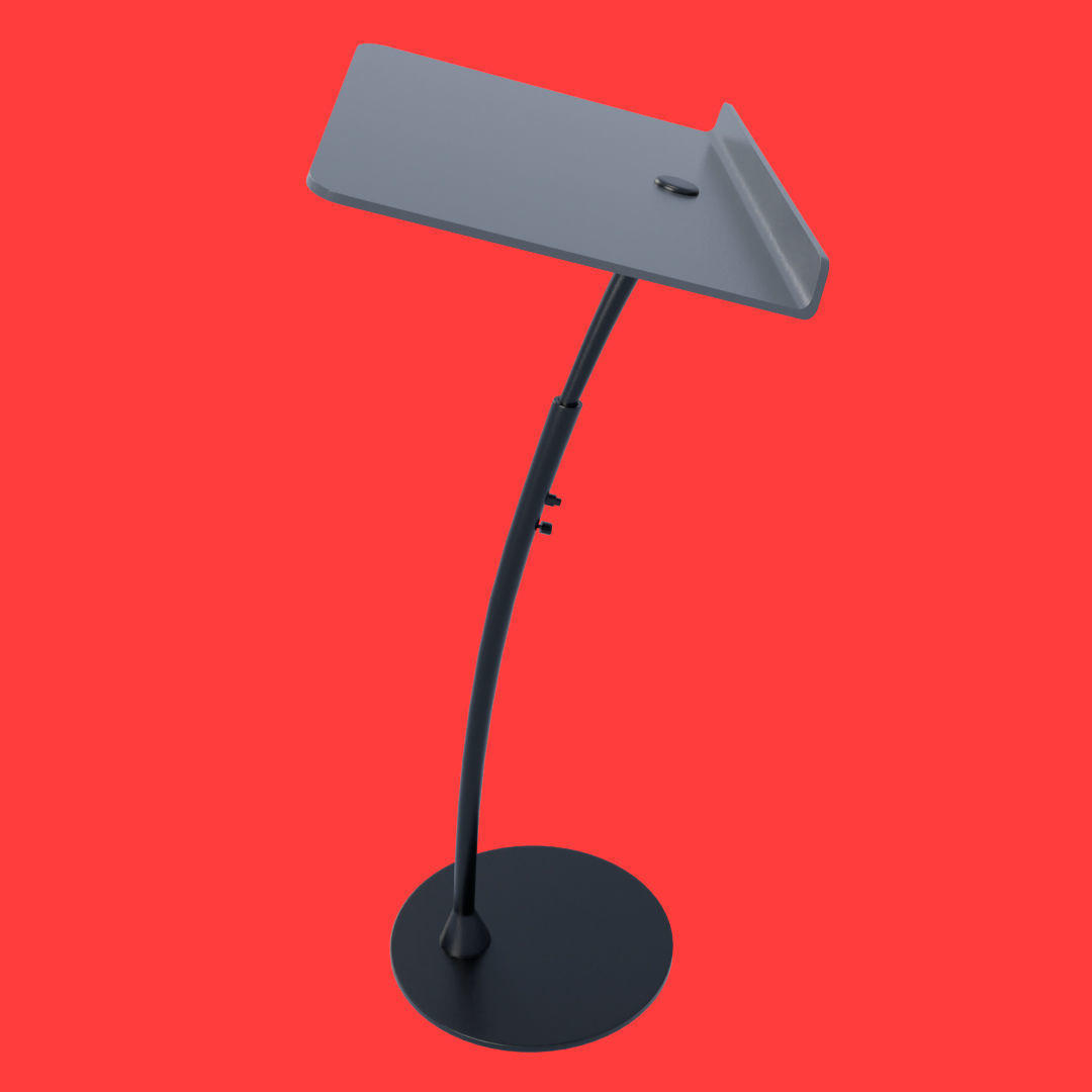 Black Adjustable Pulpit Low-poly 3D model_3