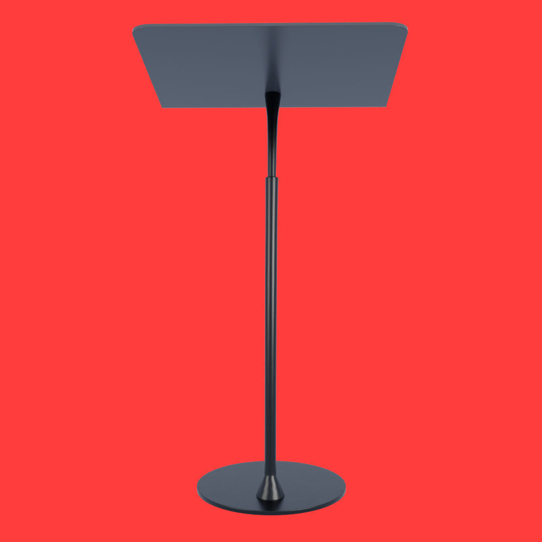 Black Adjustable Pulpit Low-poly 3D model_12
