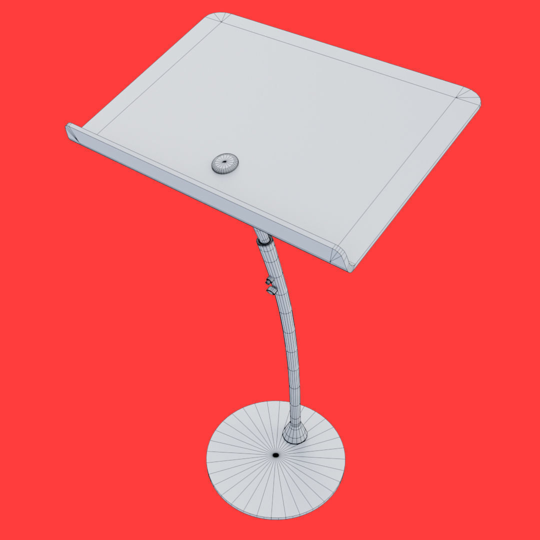 Black Adjustable Pulpit Low-poly 3D model_15