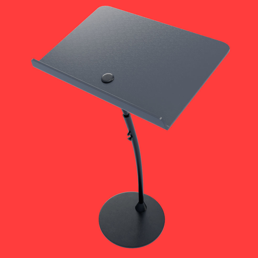 Black Adjustable Pulpit Low-poly 3D model_6