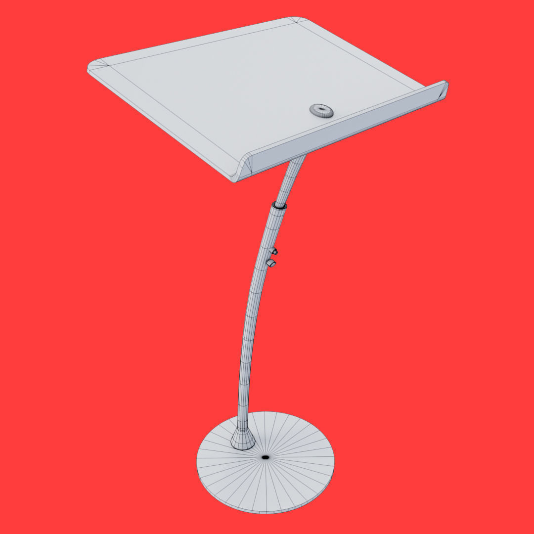 Black Adjustable Pulpit Low-poly 3D model_10
