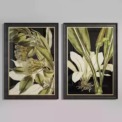 Tranquil Tropical Leaves Art Frame