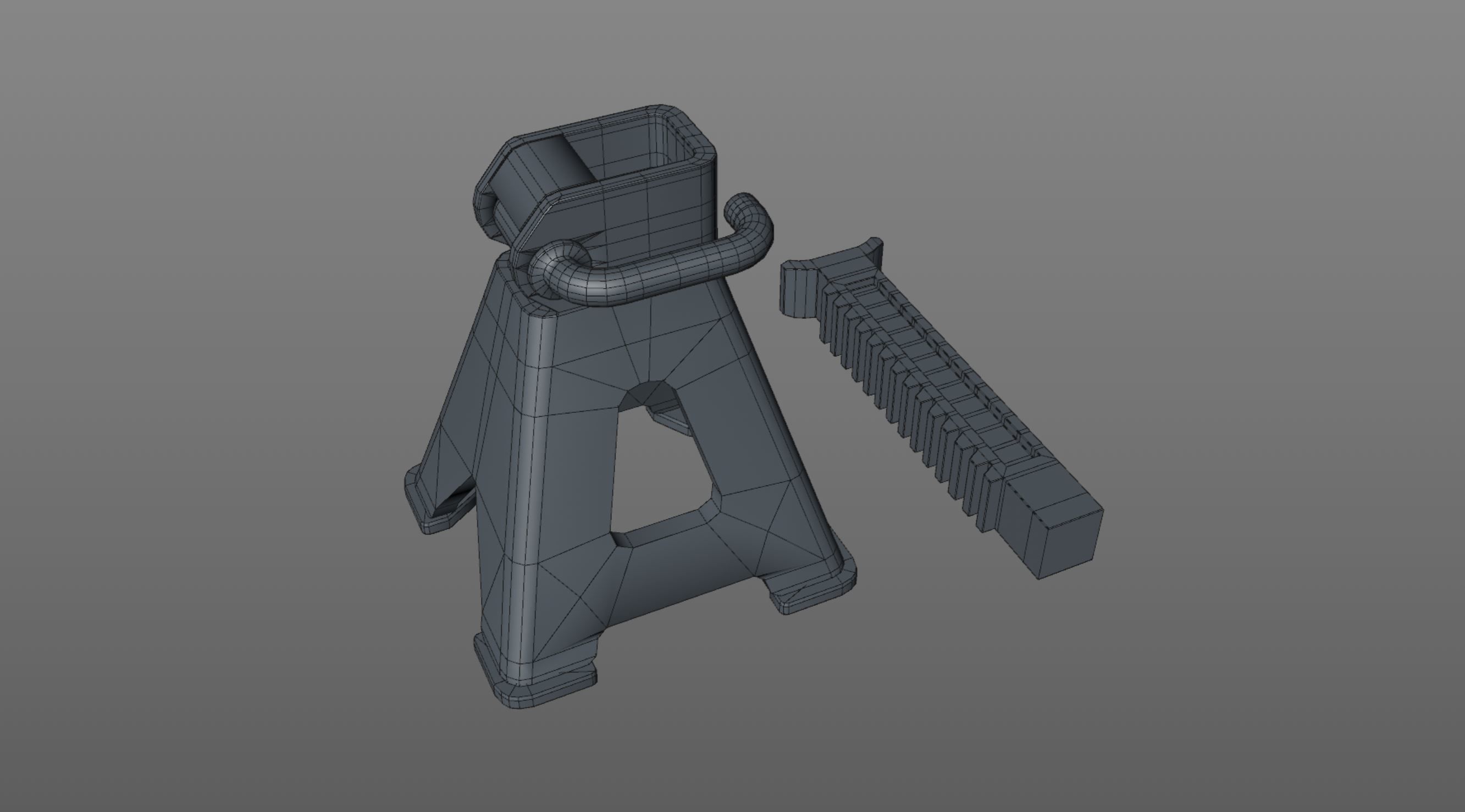 Jack Stand Low-poly 3D model_9