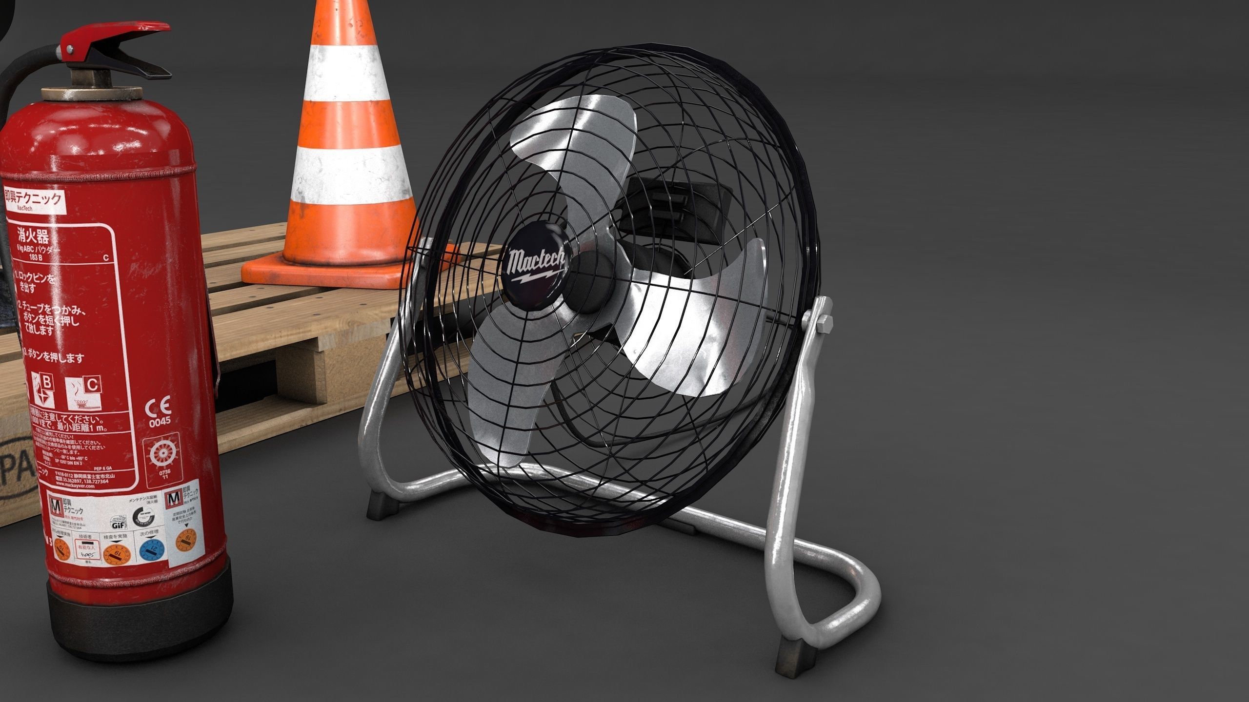 Various Garage Stuff Low-poly 3D model_5