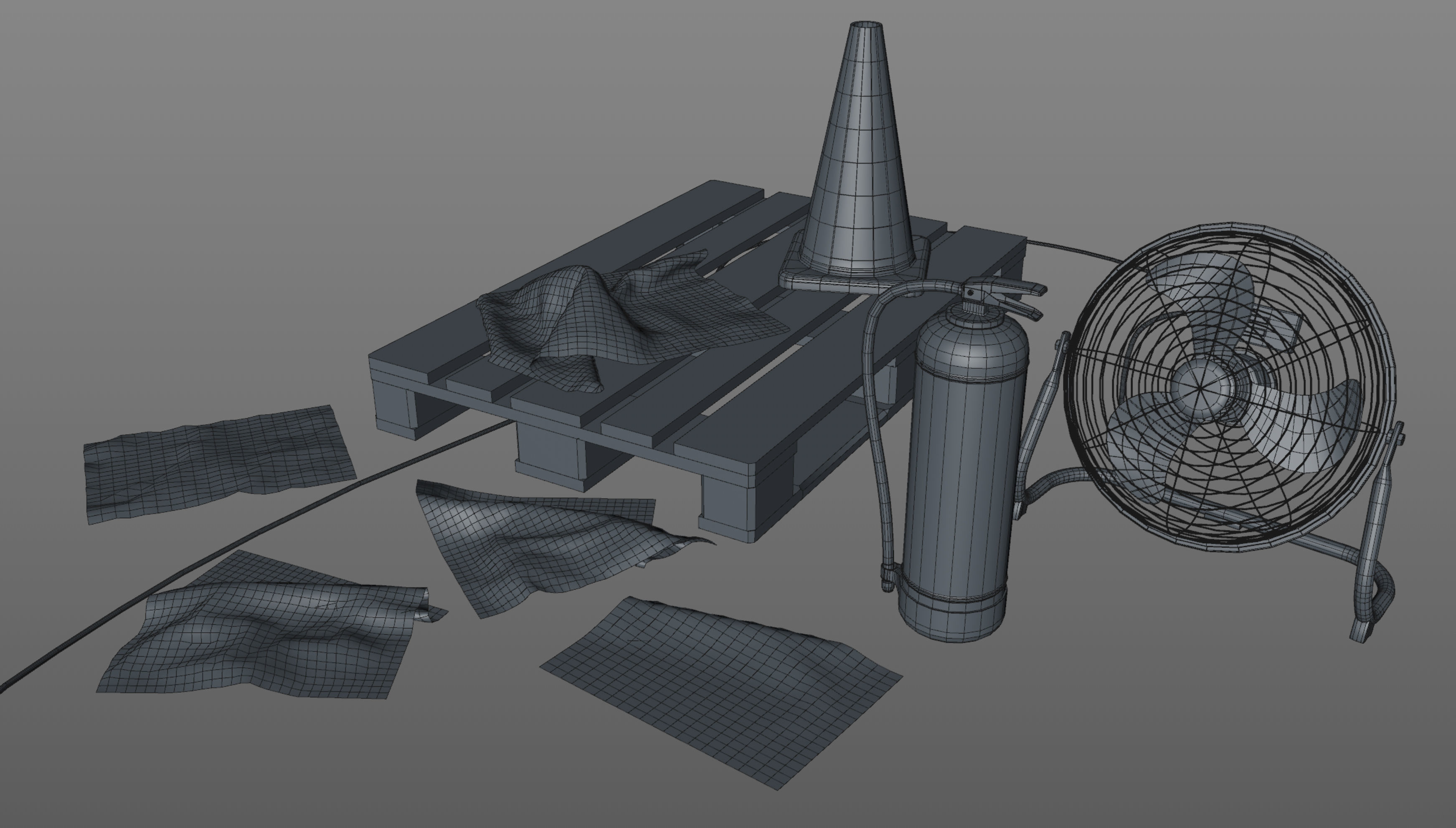 Various Garage Stuff Low-poly 3D model_9