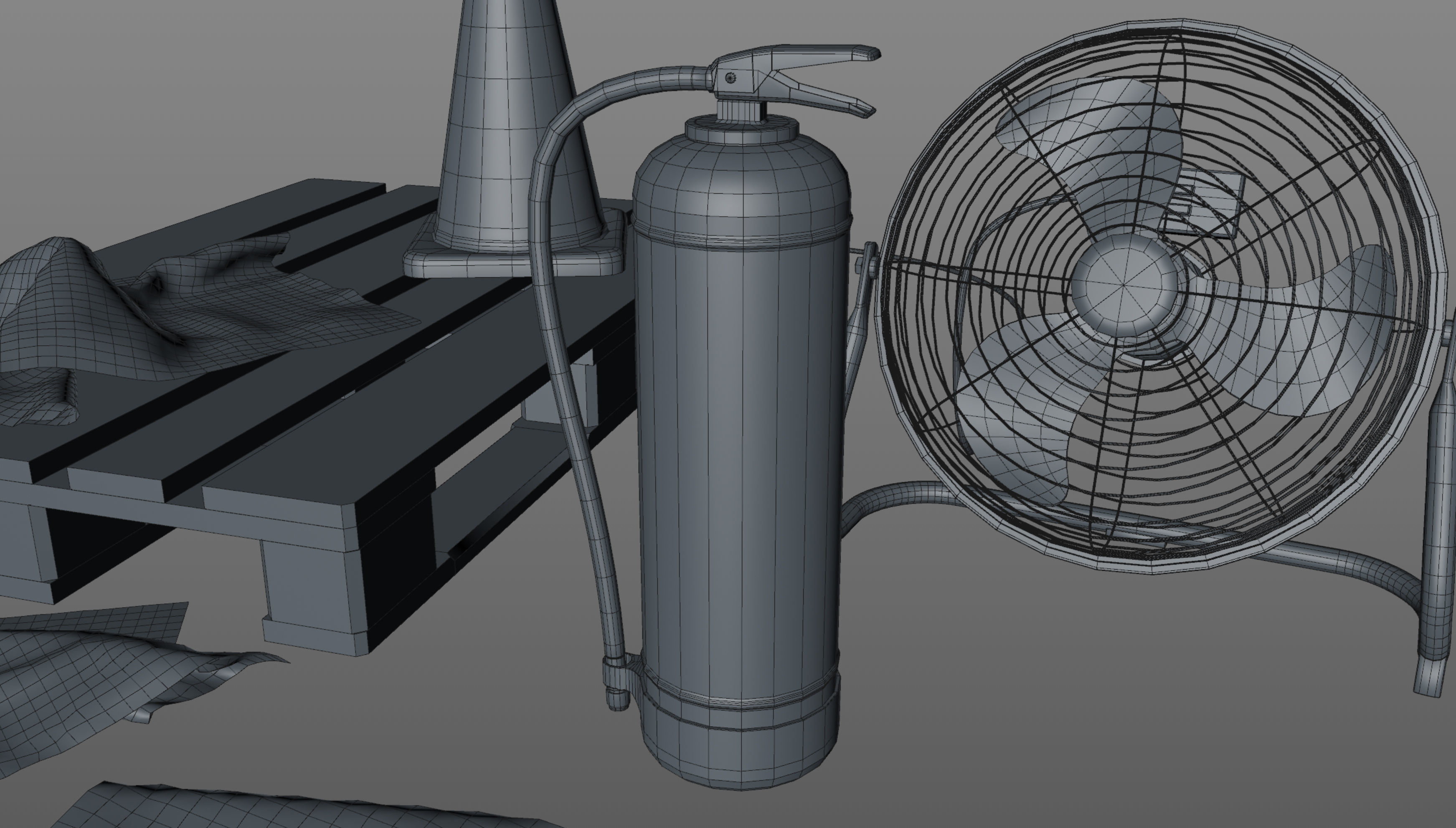 Various Garage Stuff Low-poly 3D model_12