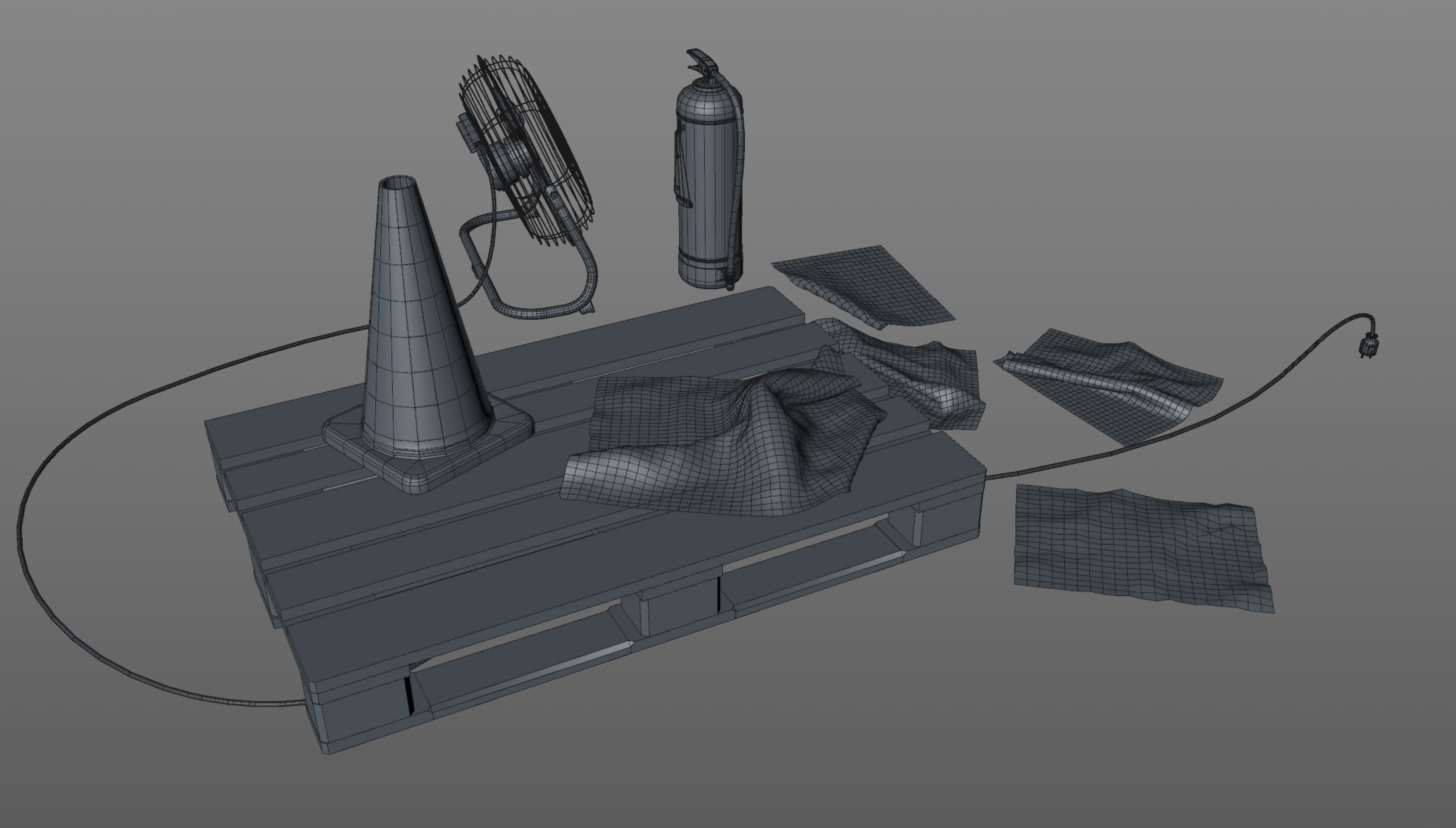 Various Garage Stuff Low-poly 3D model_11