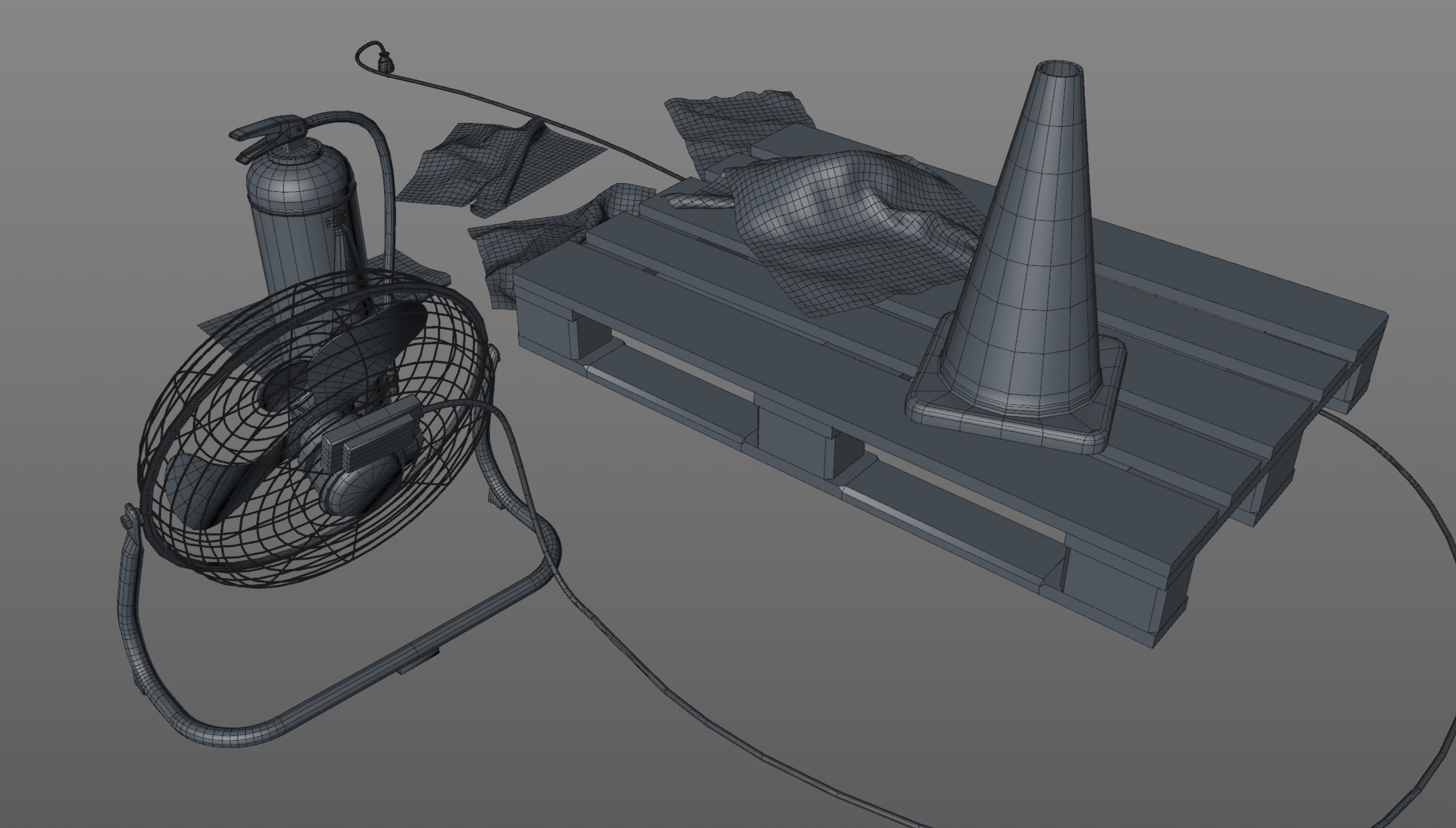 Various Garage Stuff Low-poly 3D model_10