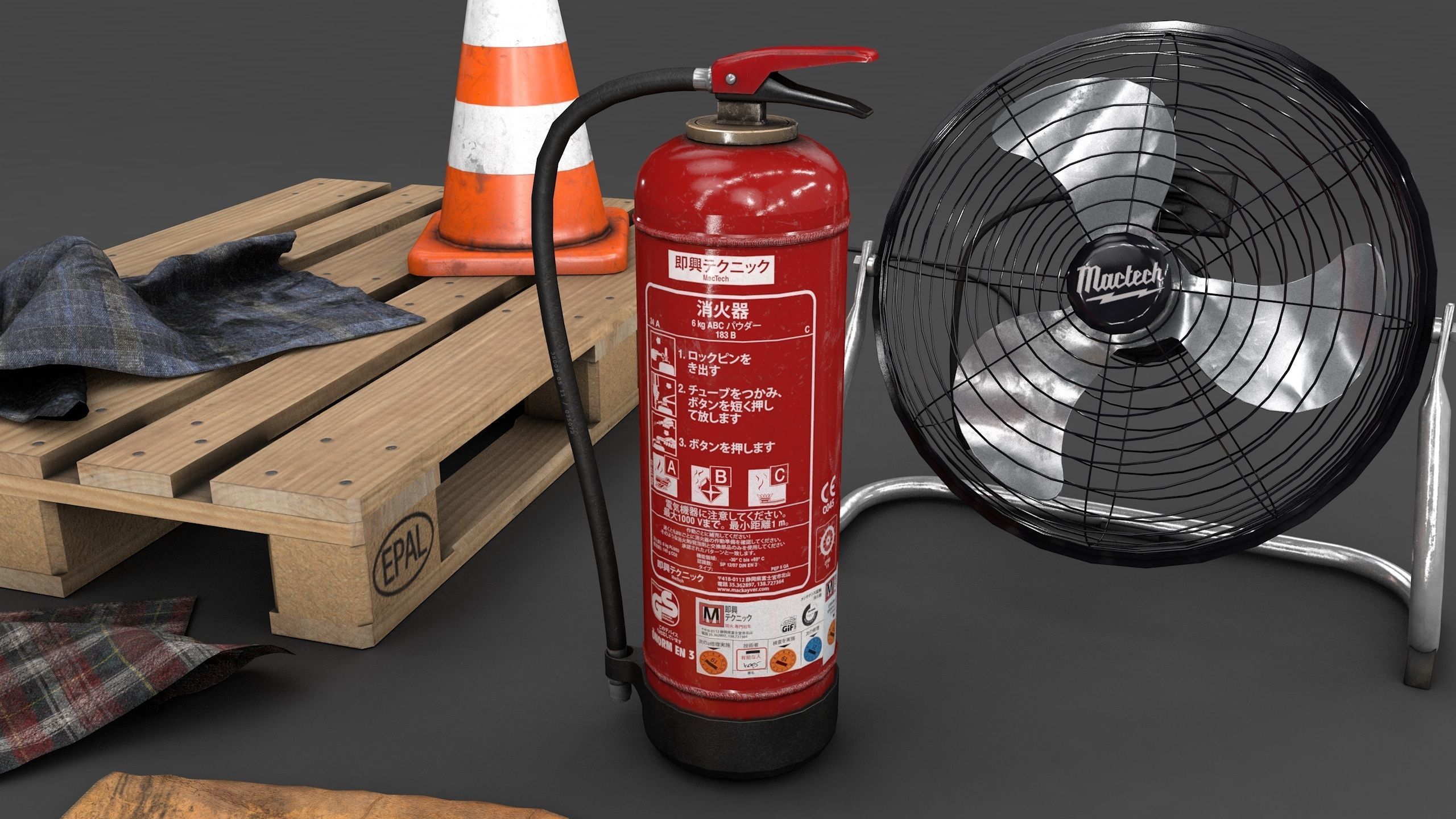 Various Garage Stuff Low-poly 3D model_3