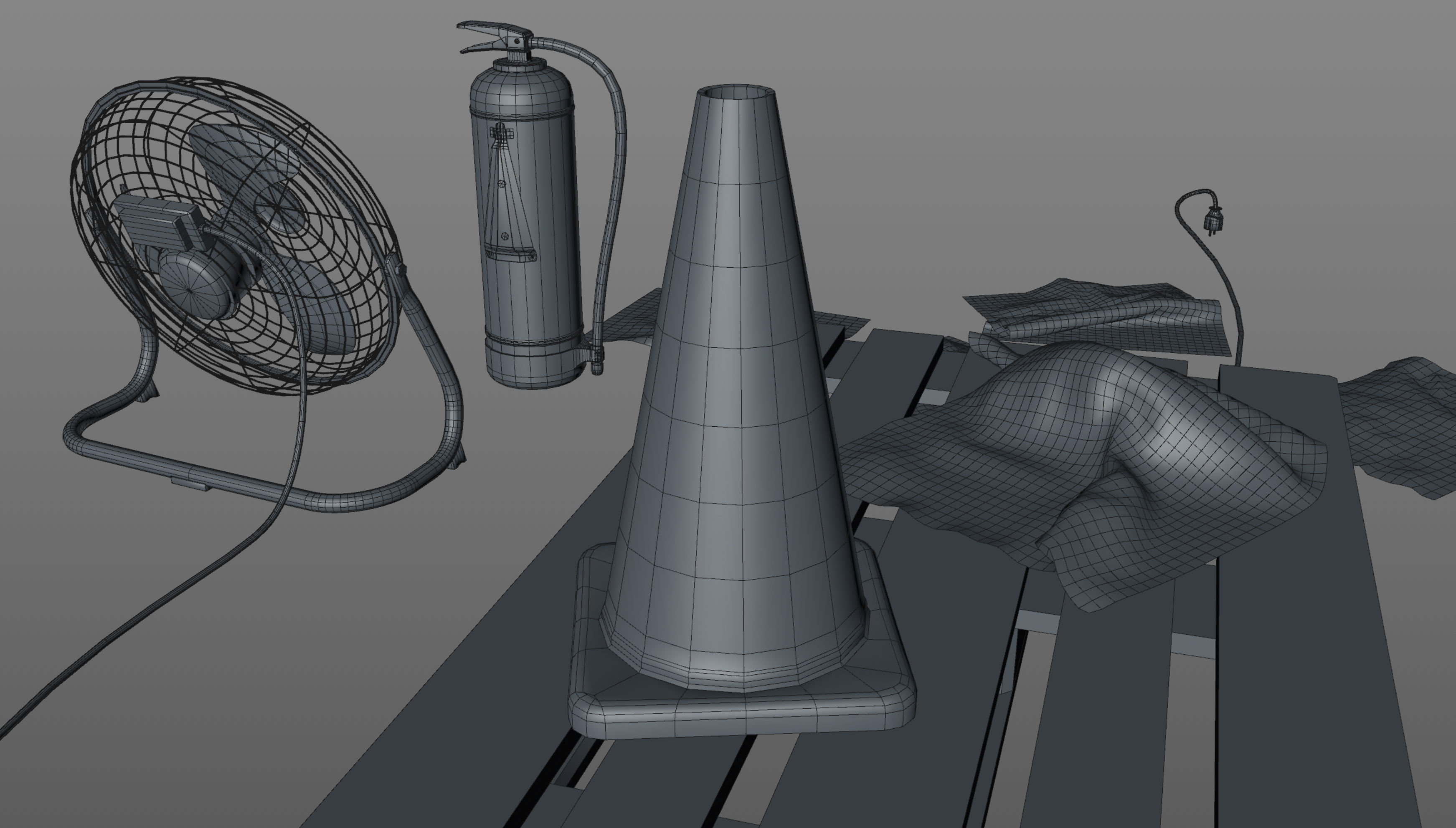 Various Garage Stuff Low-poly 3D model_13