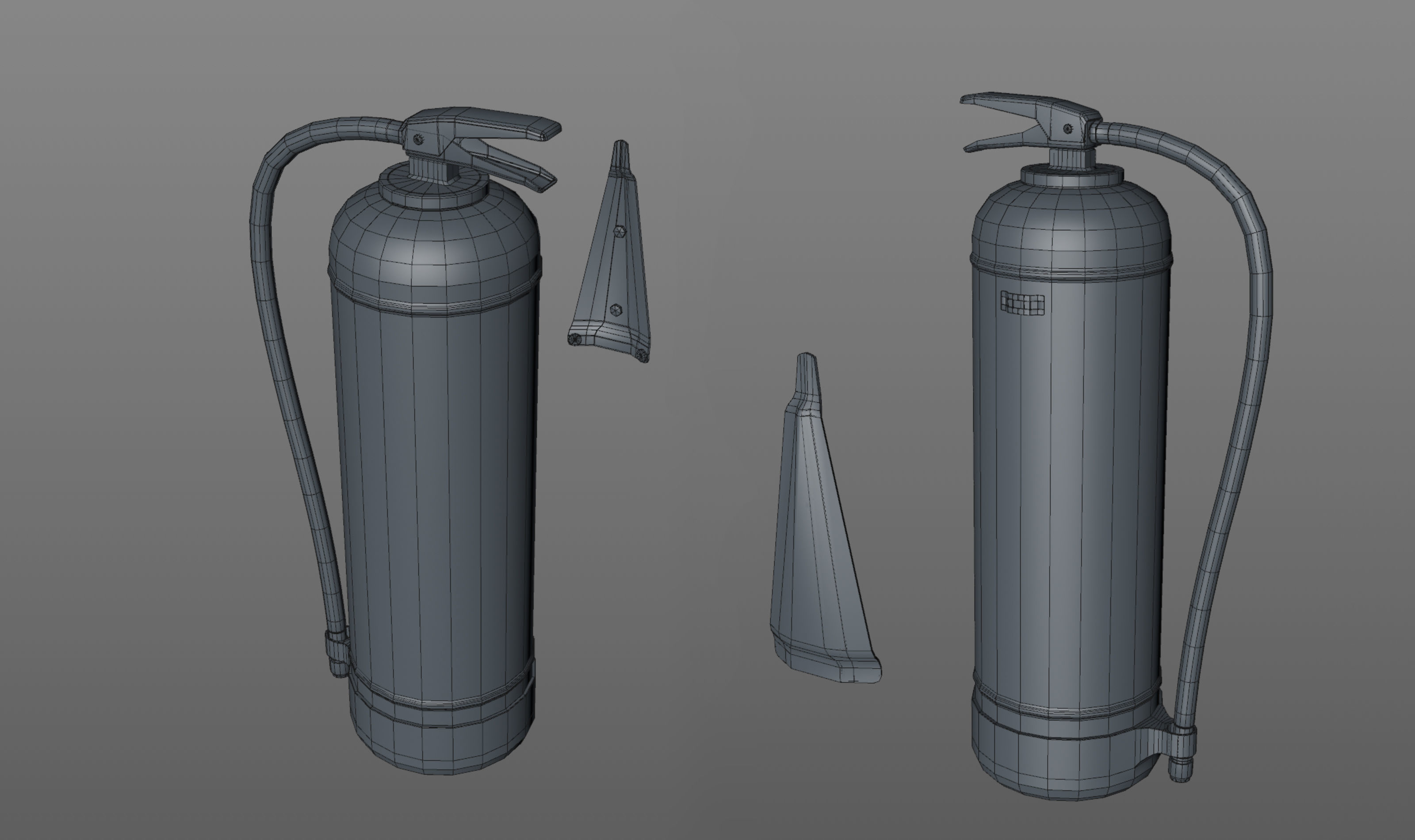 Fire Exctinguisher Low-poly 3D model_5