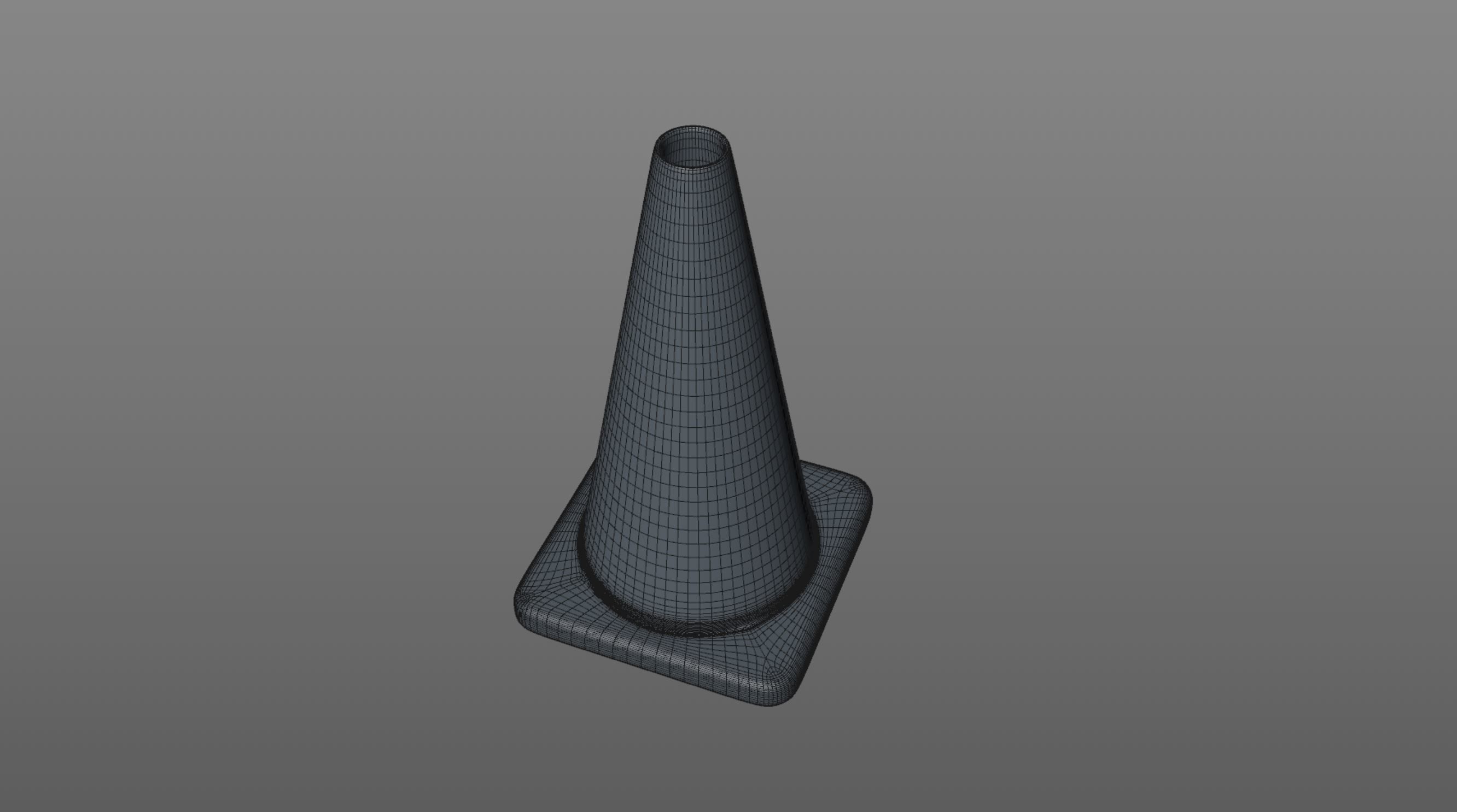 Traffic cone Low-poly 3D model_9