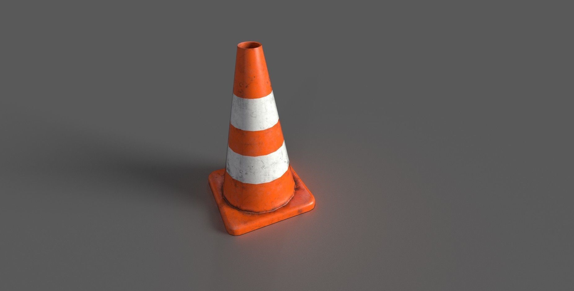 Traffic cone Low-poly 3D model_1