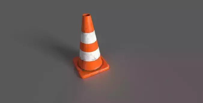 Traffic cone Low-poly 3D model