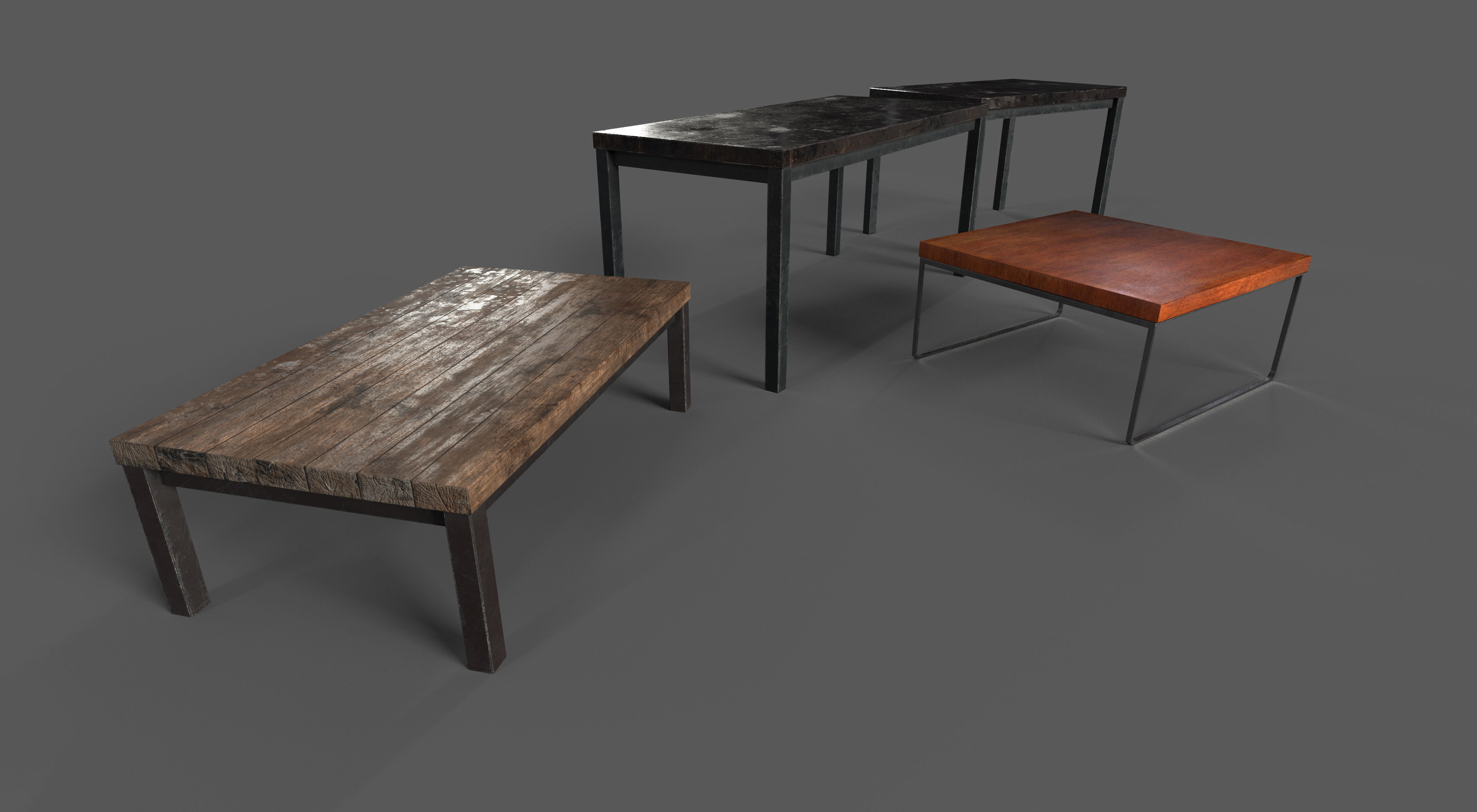 Garage Tables Low-poly 3D model_2