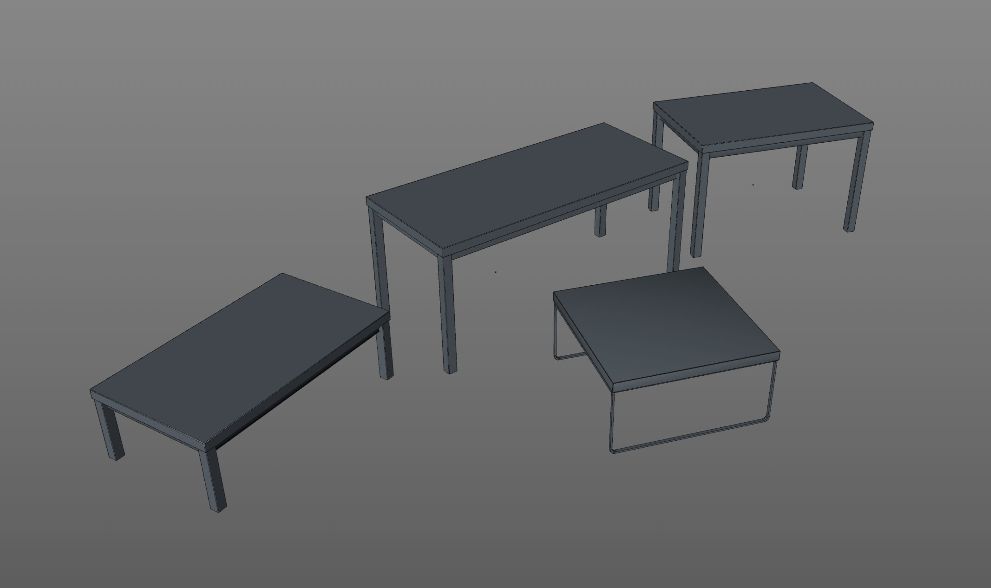 Garage Tables Low-poly 3D model_3