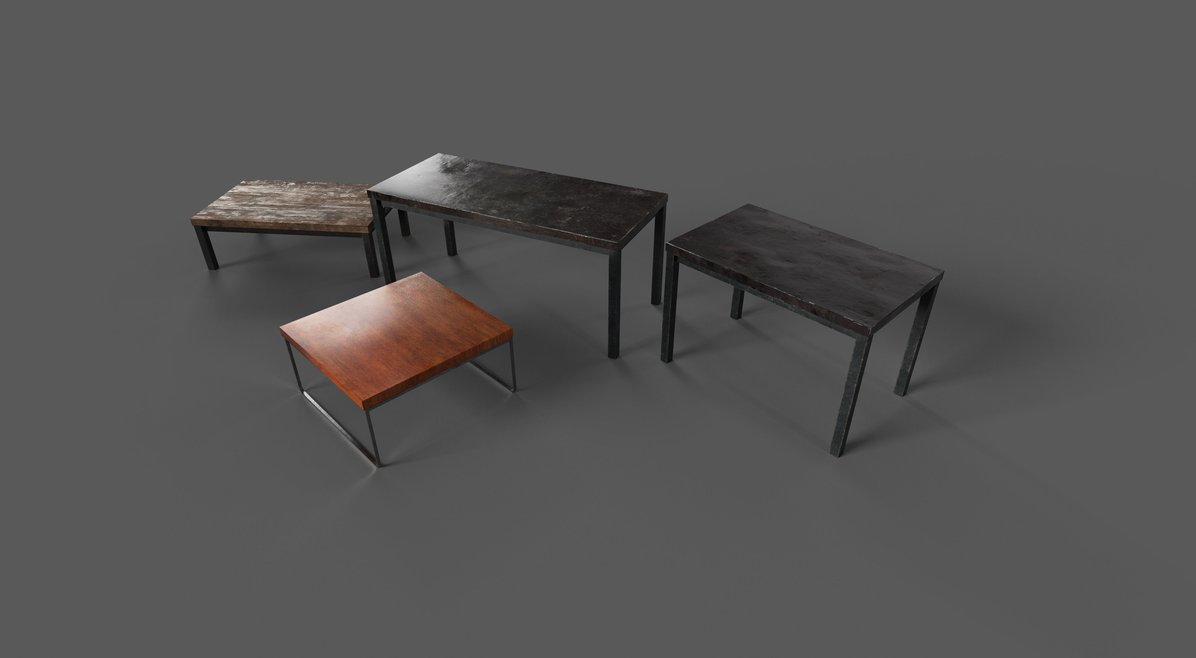 Garage Tables Low-poly 3D model_1