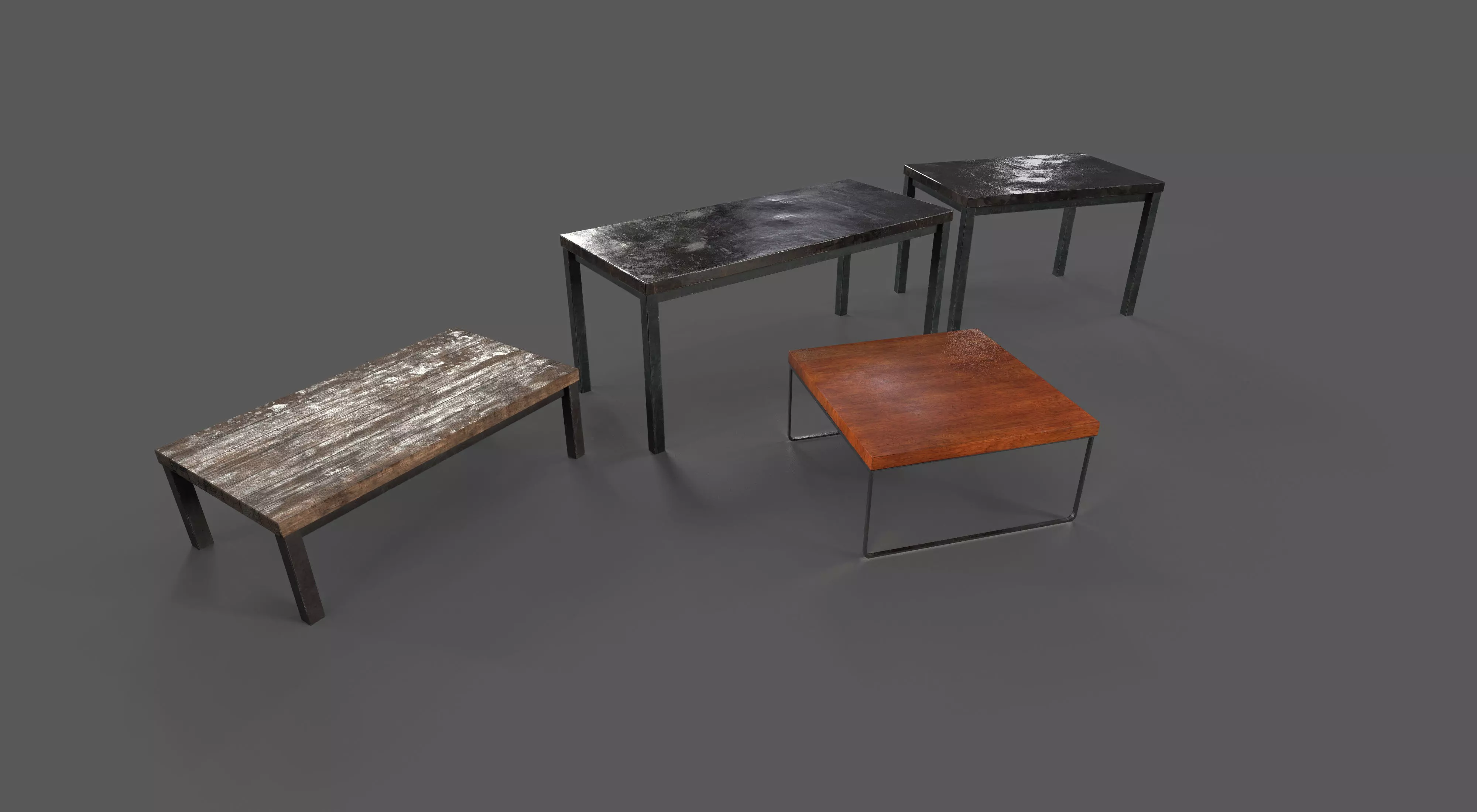 Garage Tables Low-poly 3D model_0