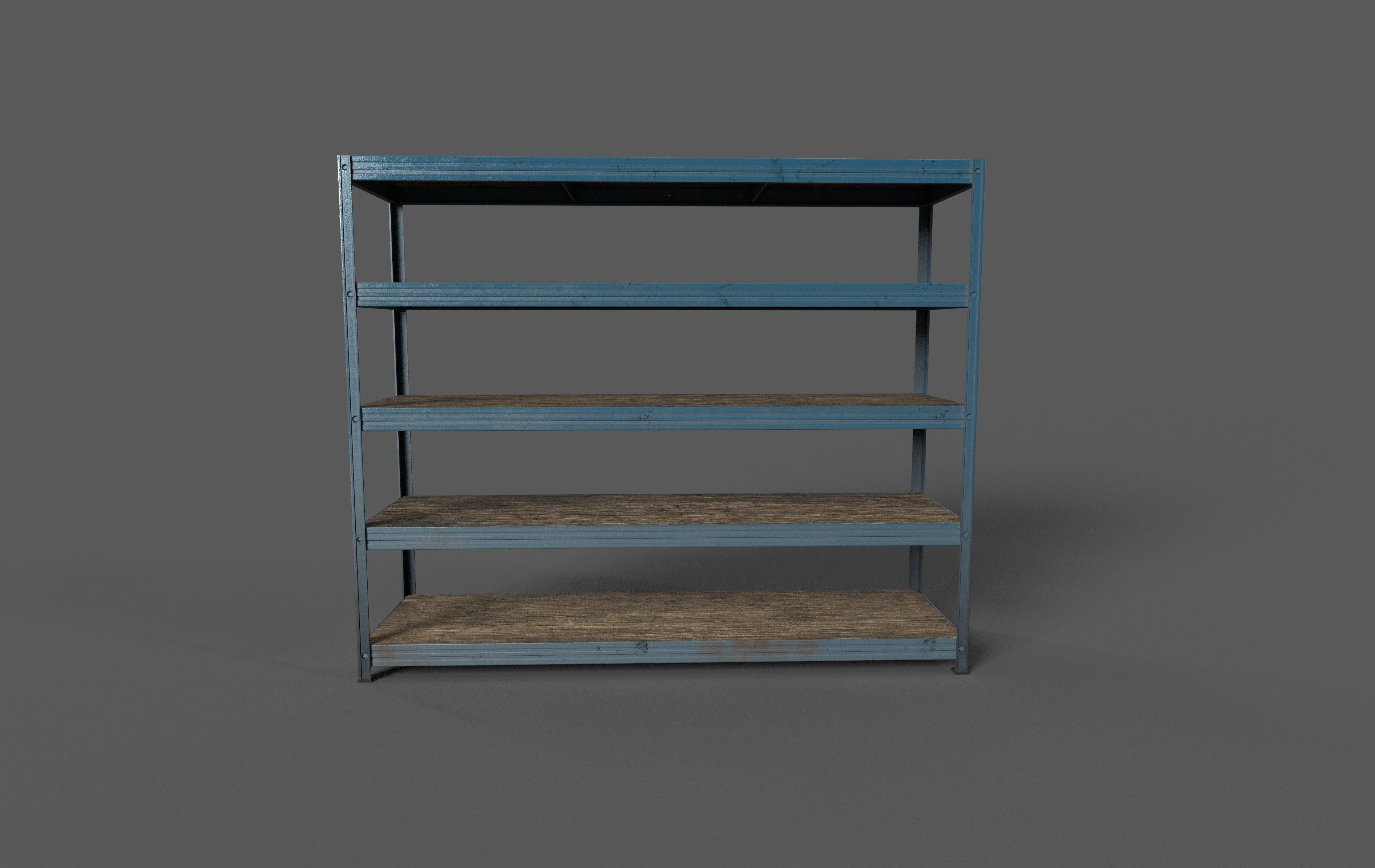 Storage Shelf Low-poly 3D model_1