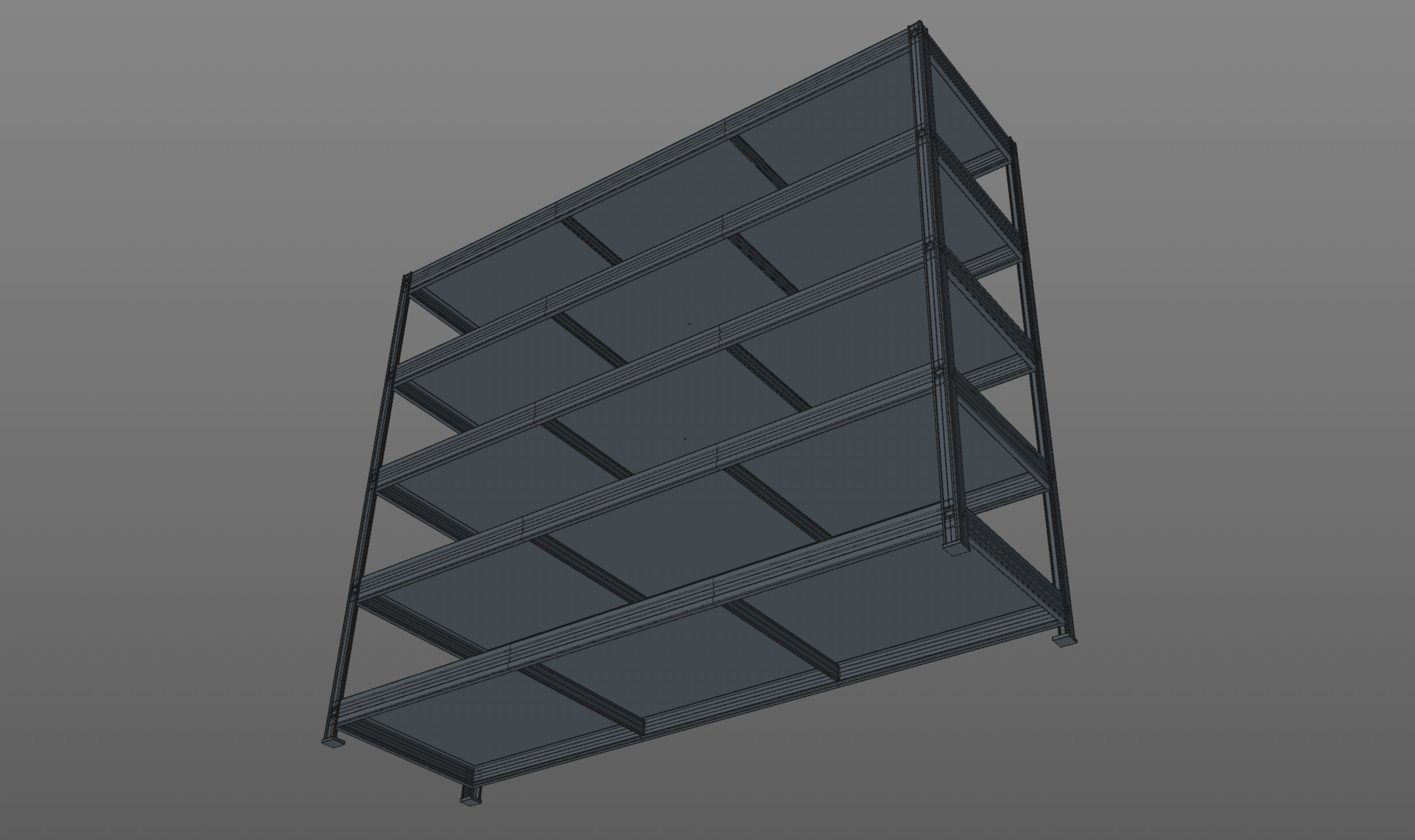 Storage Shelf Low-poly 3D model_5