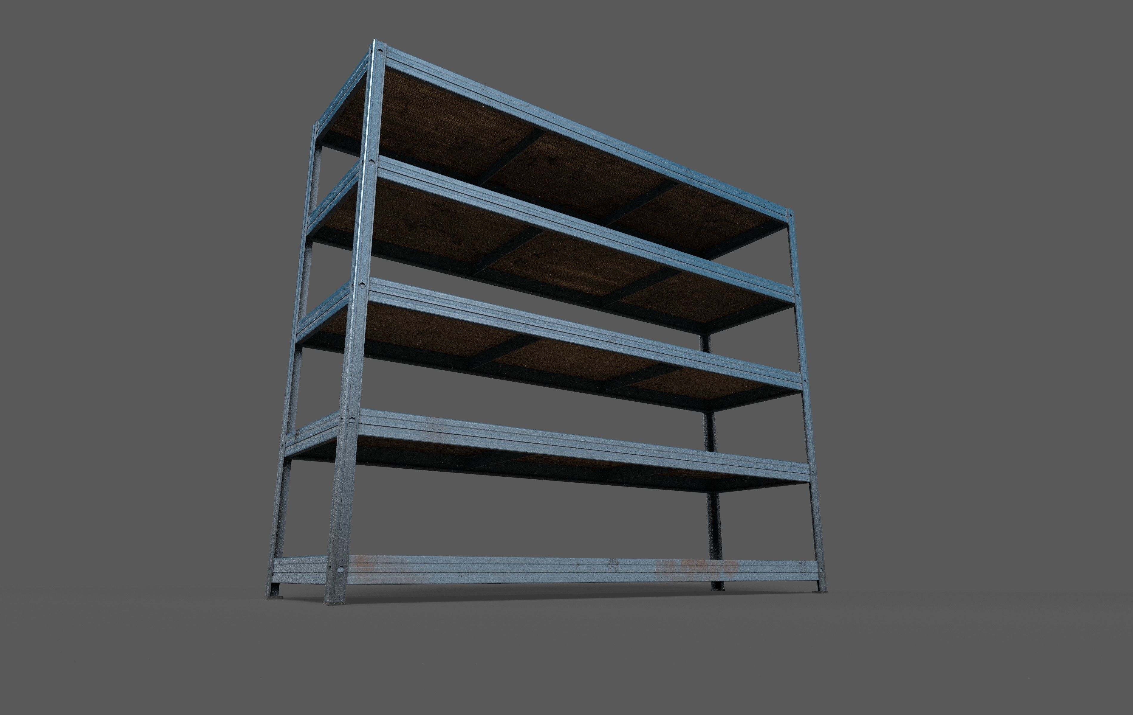 Storage Shelf Low-poly 3D model_3