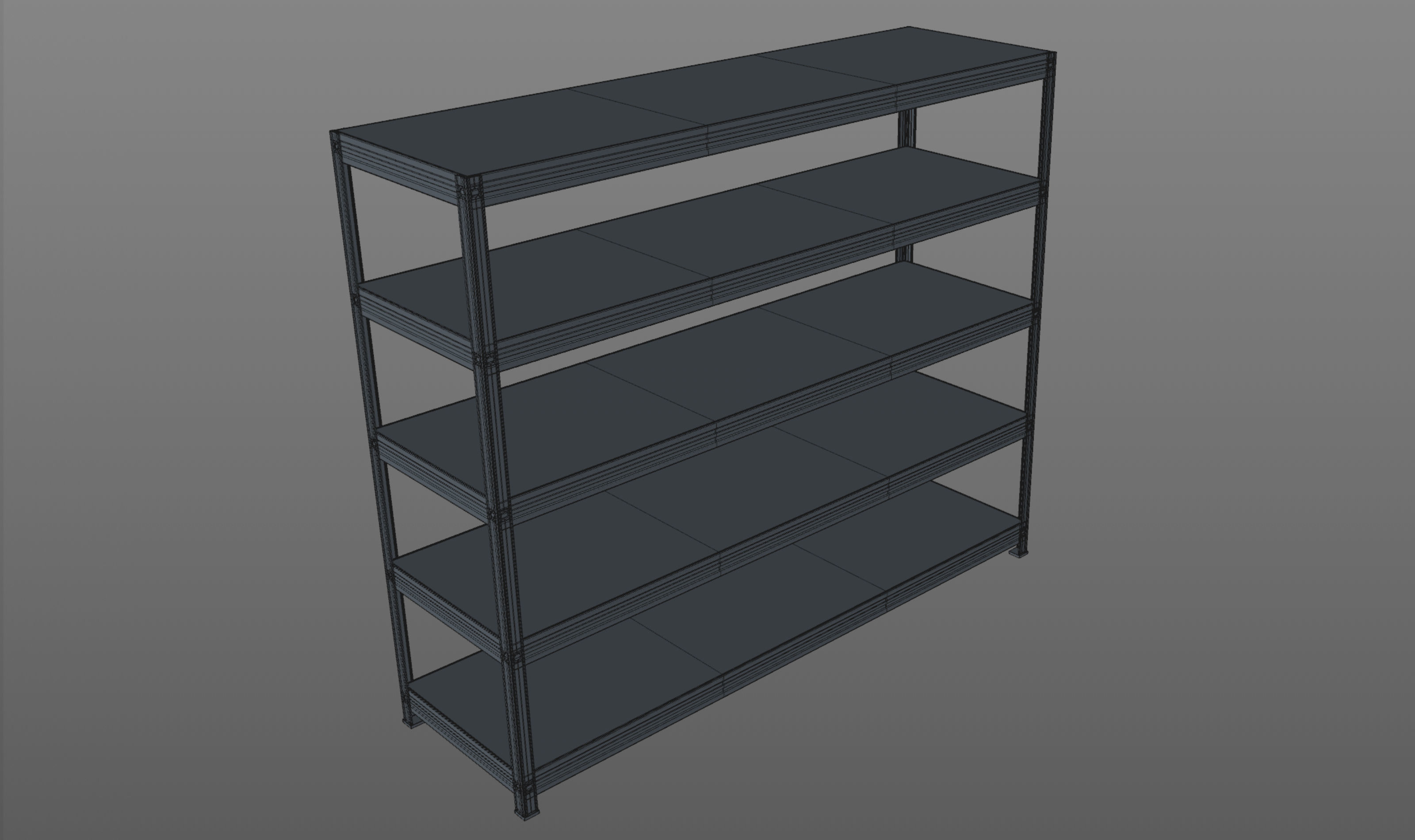 Storage Shelf Low-poly 3D model_4