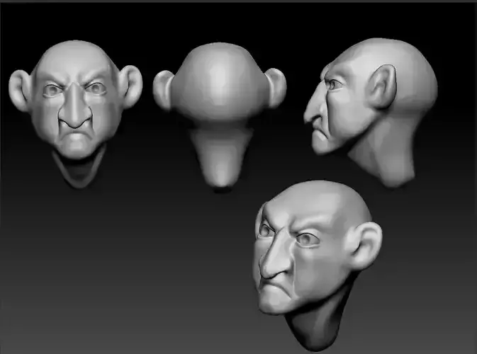 cartoon old man face 