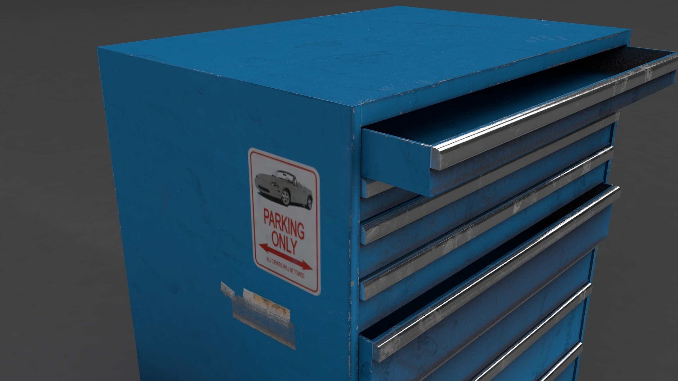 Tool Cabinet Low-poly 3D model_4