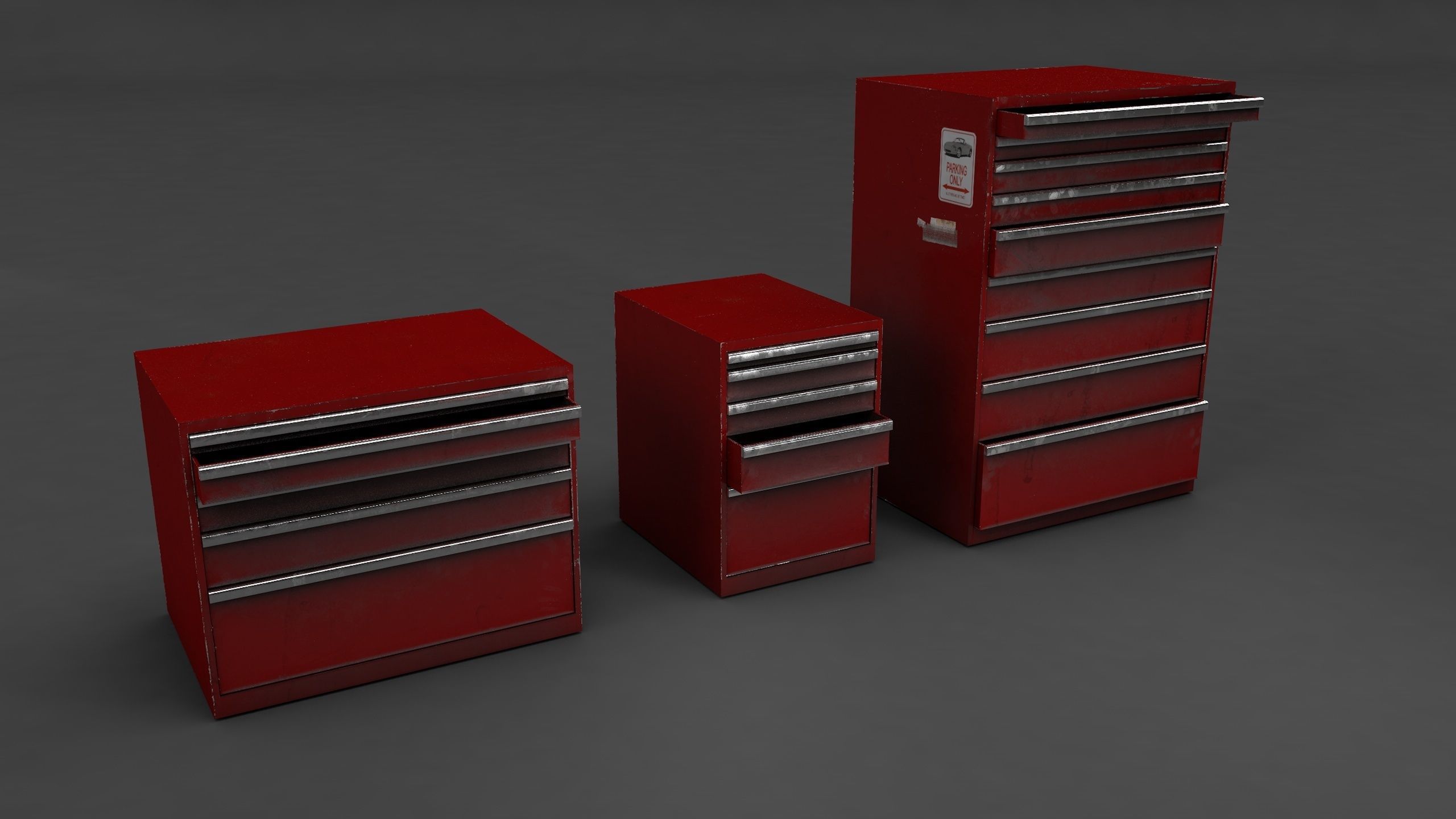 Tool Cabinet Low-poly 3D model_7