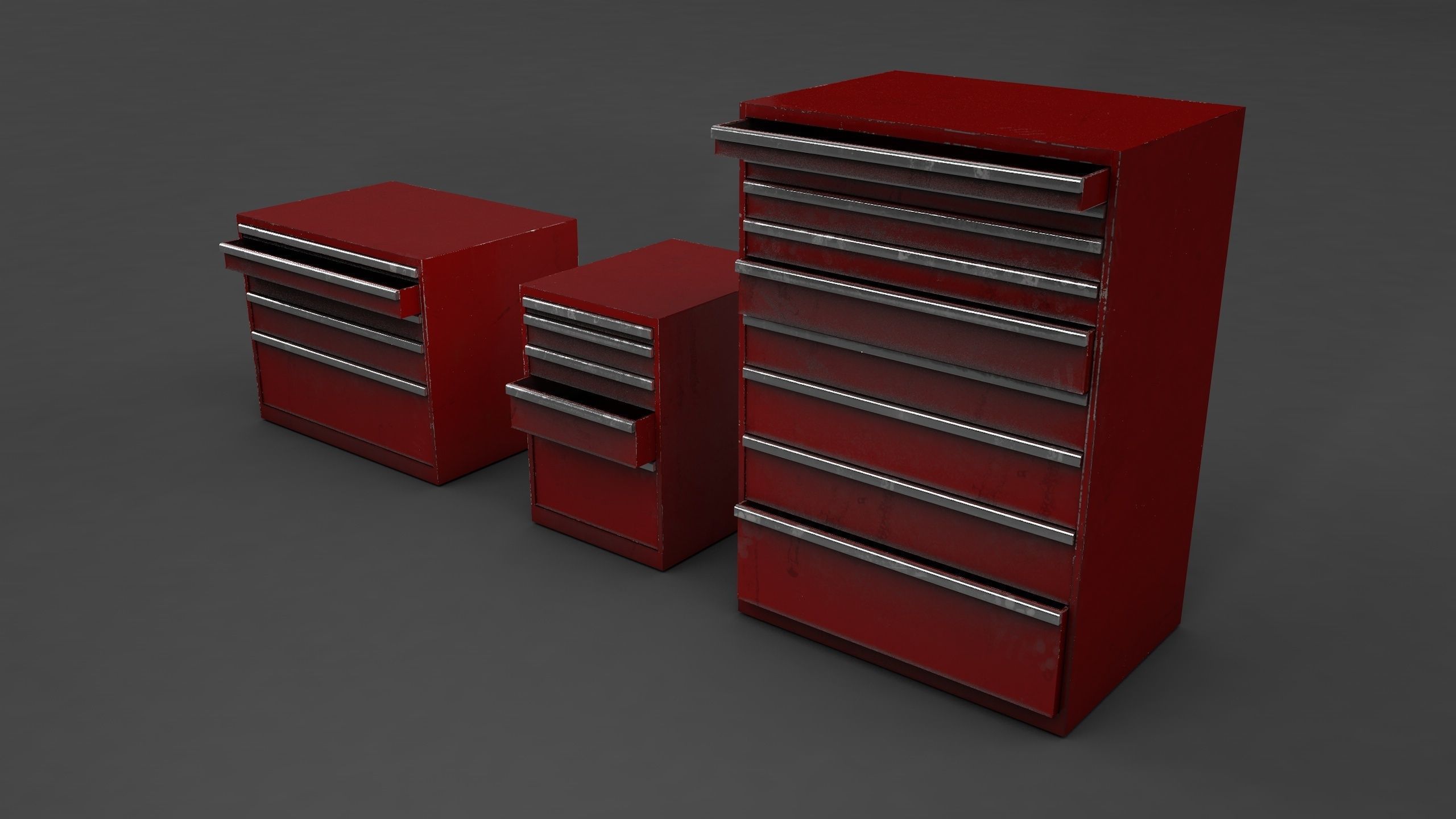 Tool Cabinet Low-poly 3D model_9