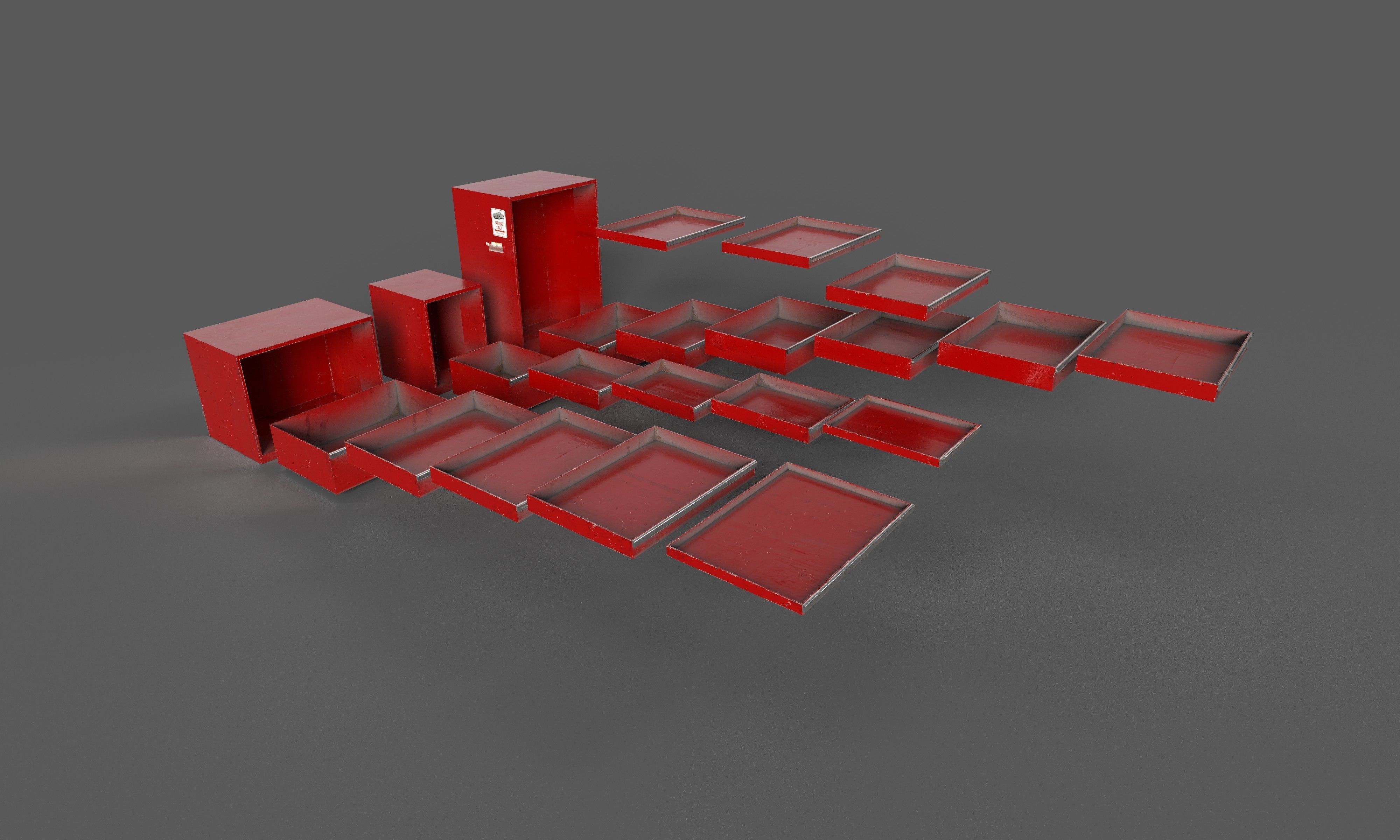 Tool Cabinet Low-poly 3D model_13