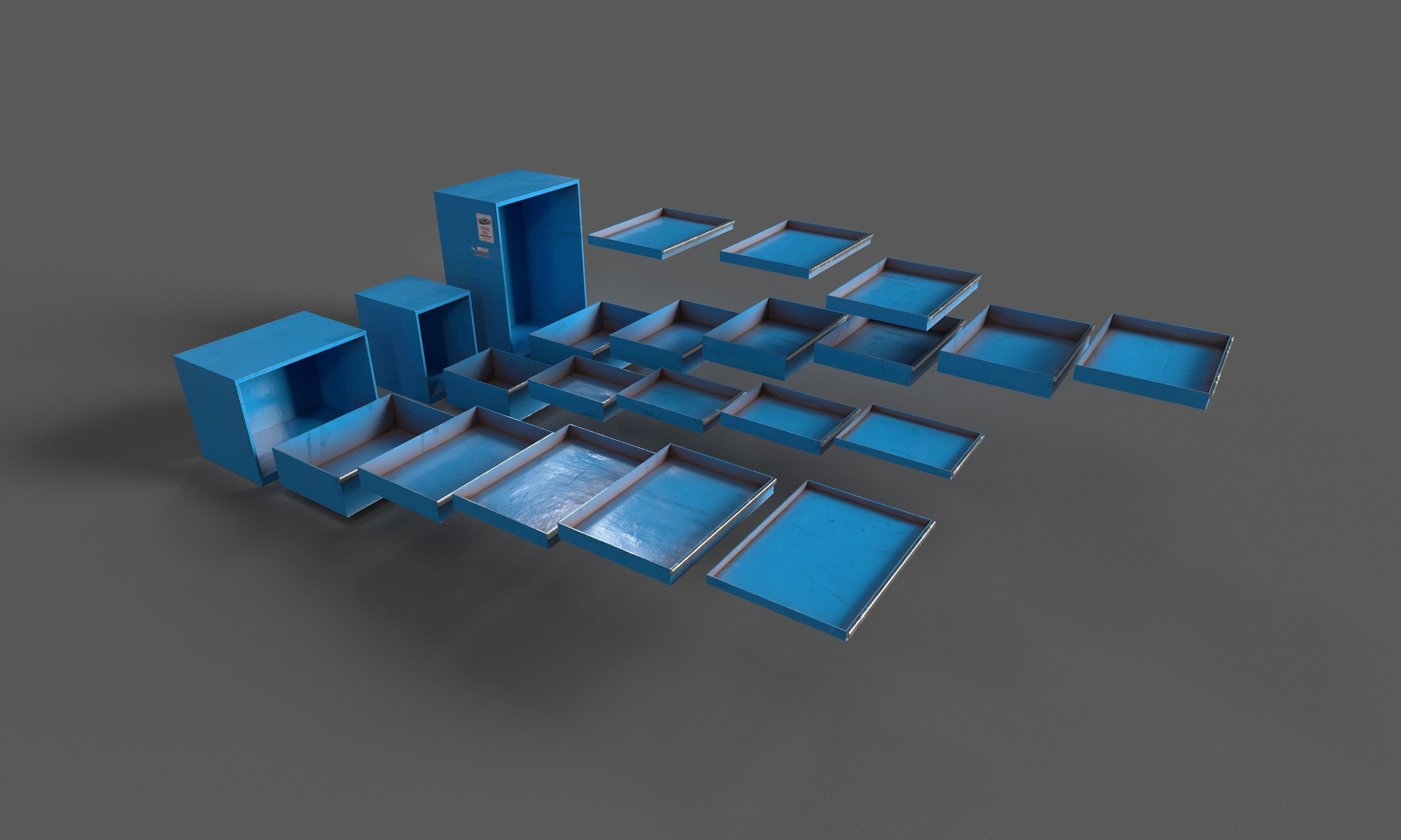 Tool Cabinet Low-poly 3D model_6