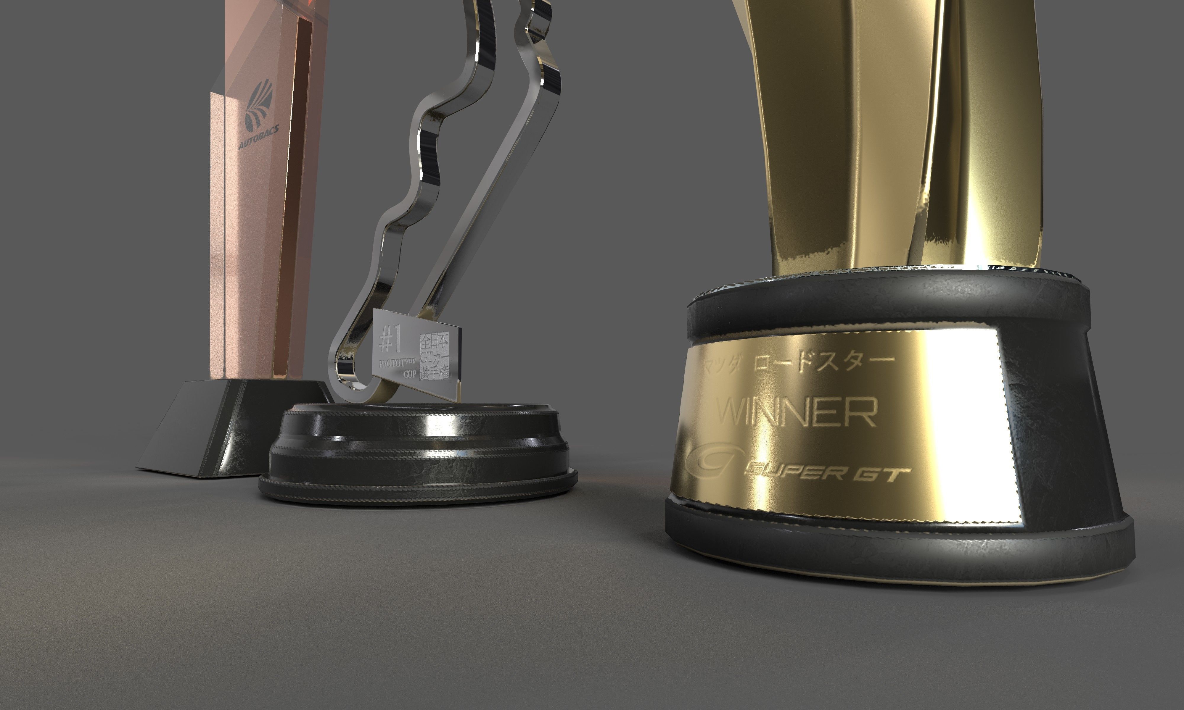 Racing Trophies Low-poly 3D model_2