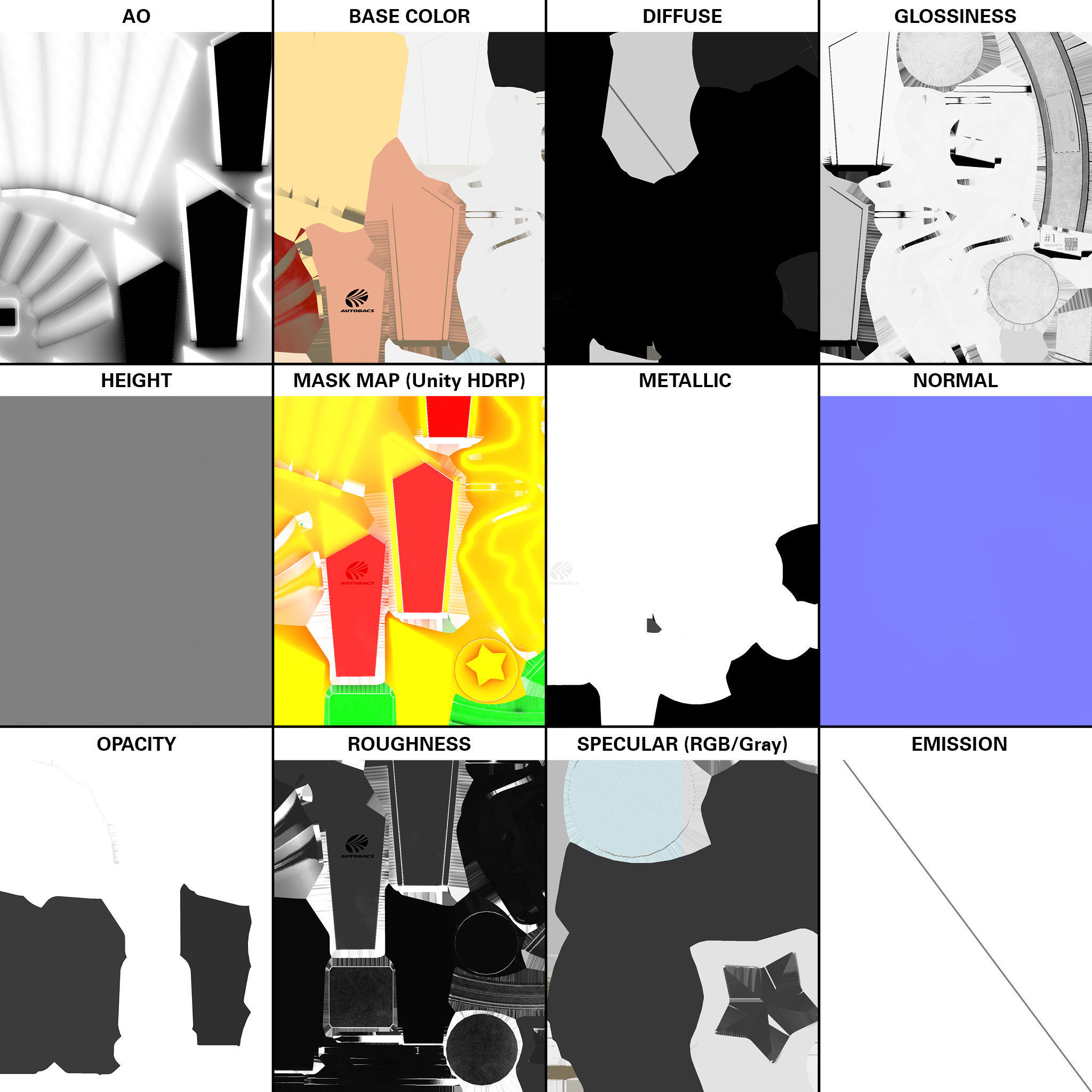 Racing Trophies Low-poly 3D model_4