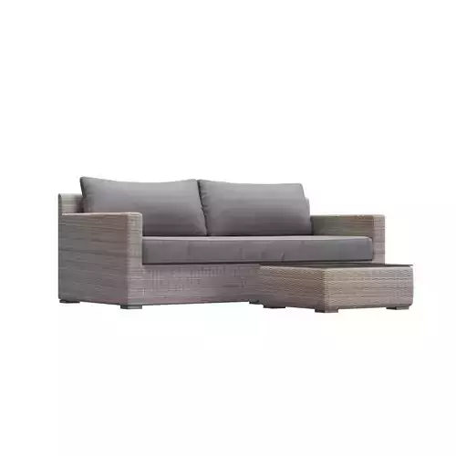 sofa-ourdoor outdoor rattan sofa set Low-poly 3D model