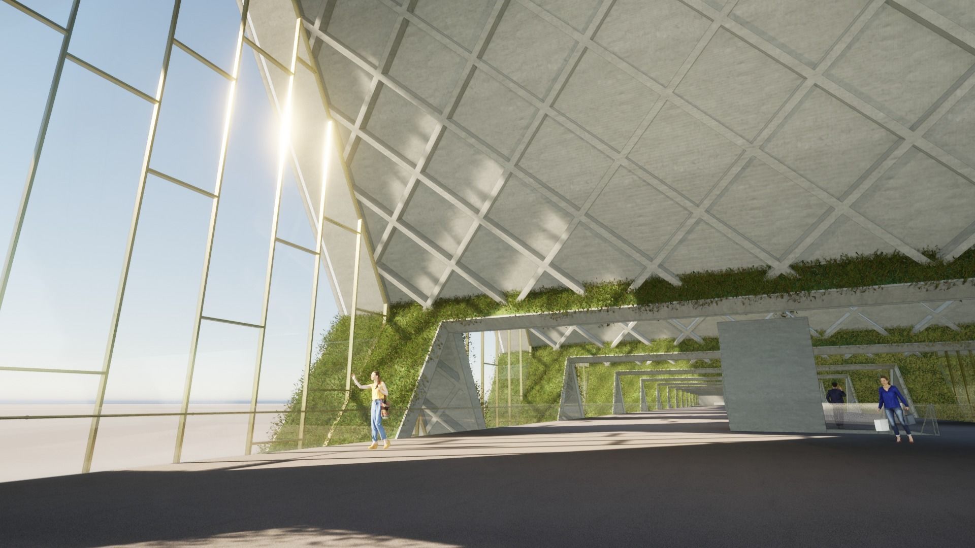 Modern Highspeed Train Station 3D model_11