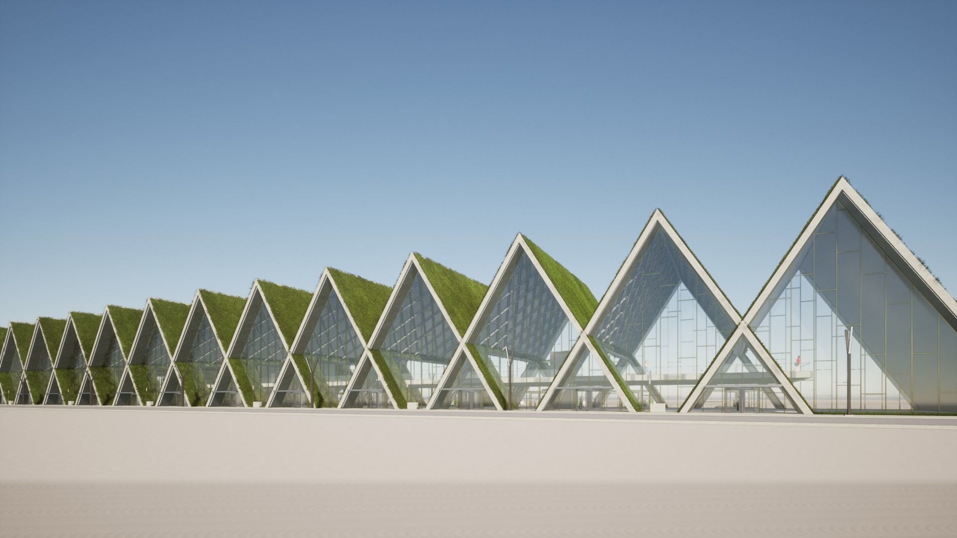 Modern Highspeed Train Station 3D model_10