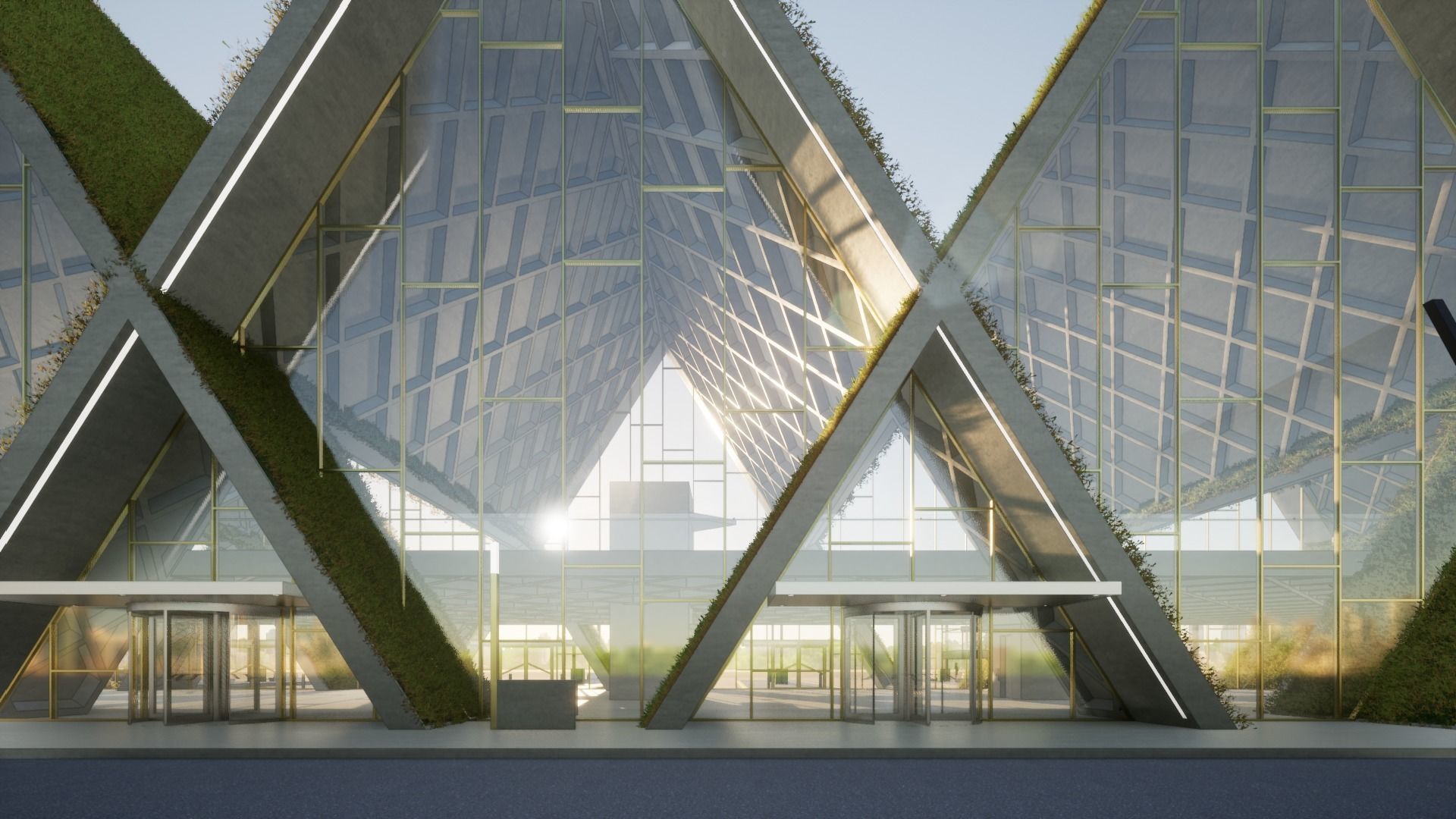 Modern Highspeed Train Station 3D model_1