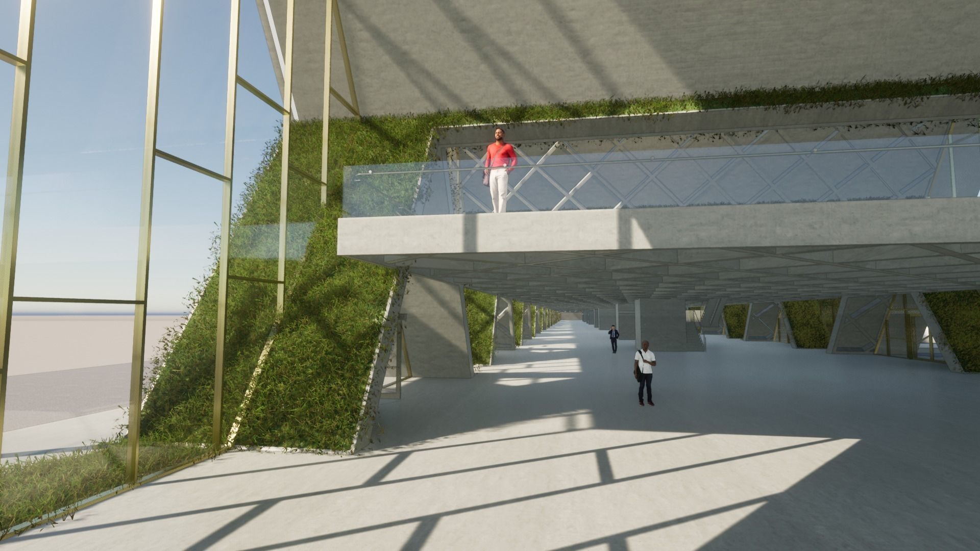 Modern Highspeed Train Station 3D model_7