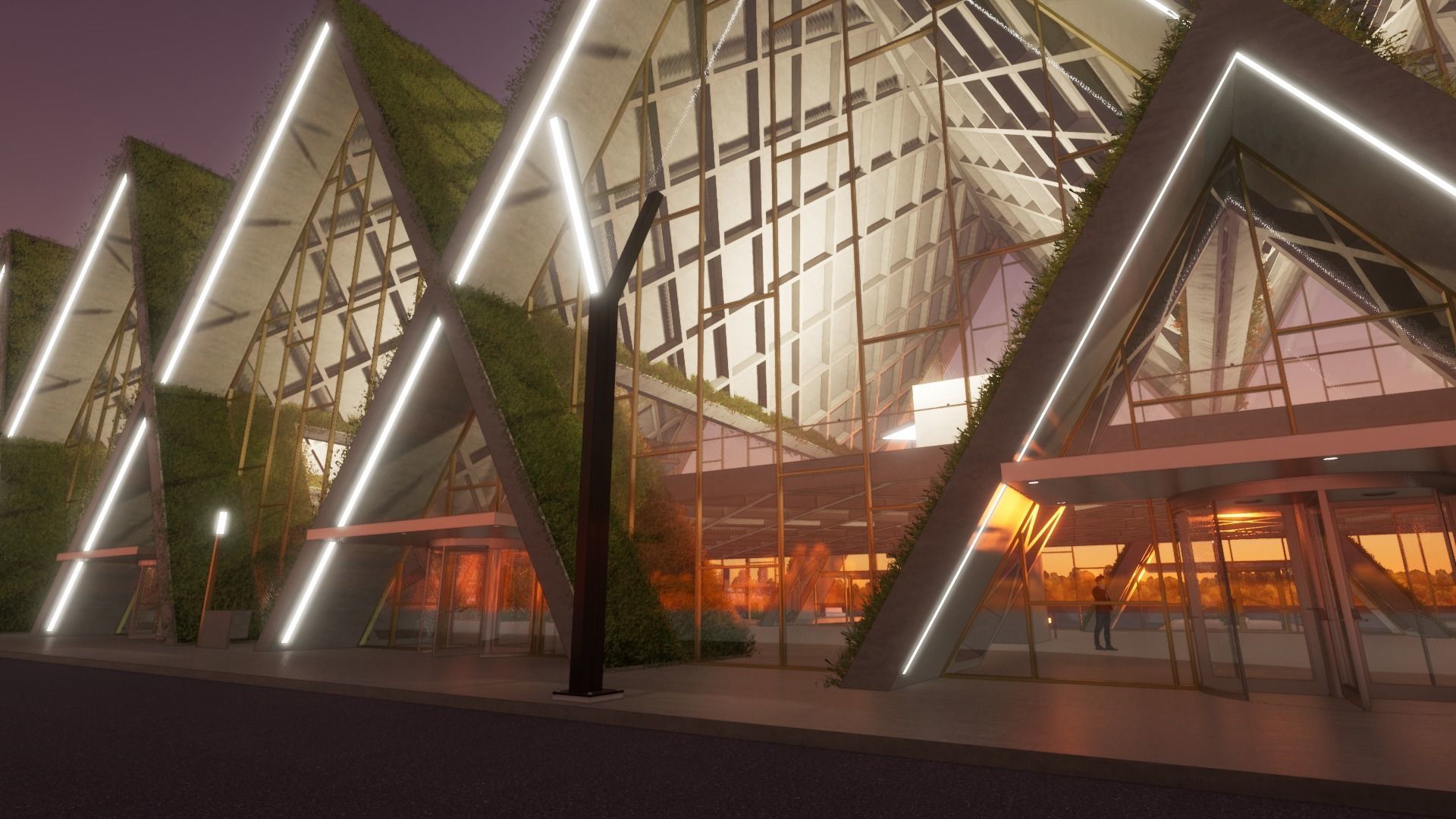 Modern Highspeed Train Station 3D model_6