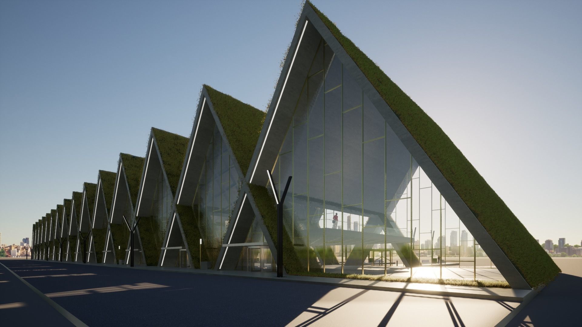 Modern Highspeed Train Station 3D model_3