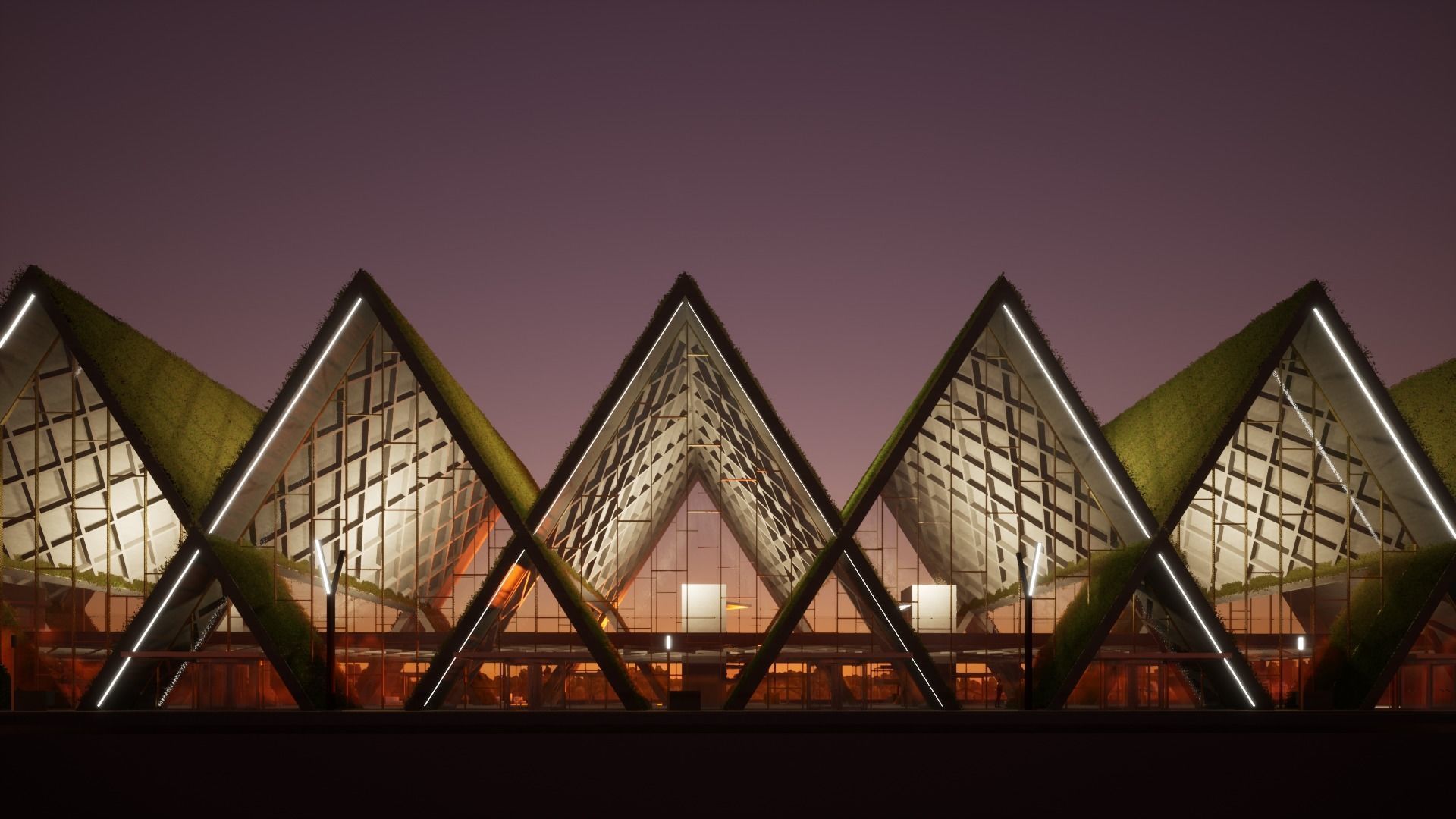 Modern Highspeed Train Station 3D model_5