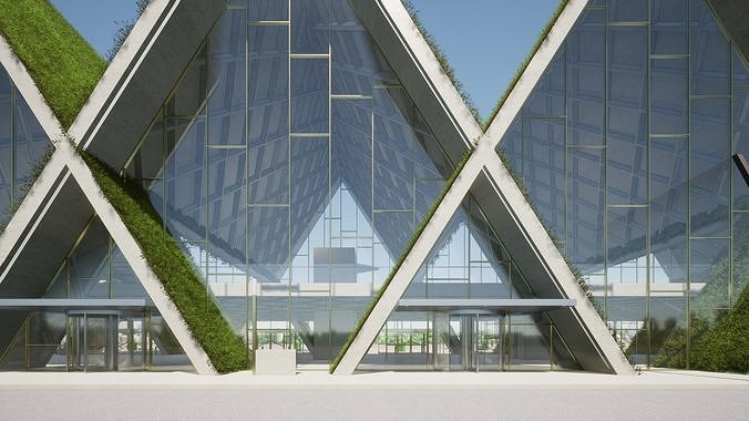 Modern Highspeed Train Station 3D model