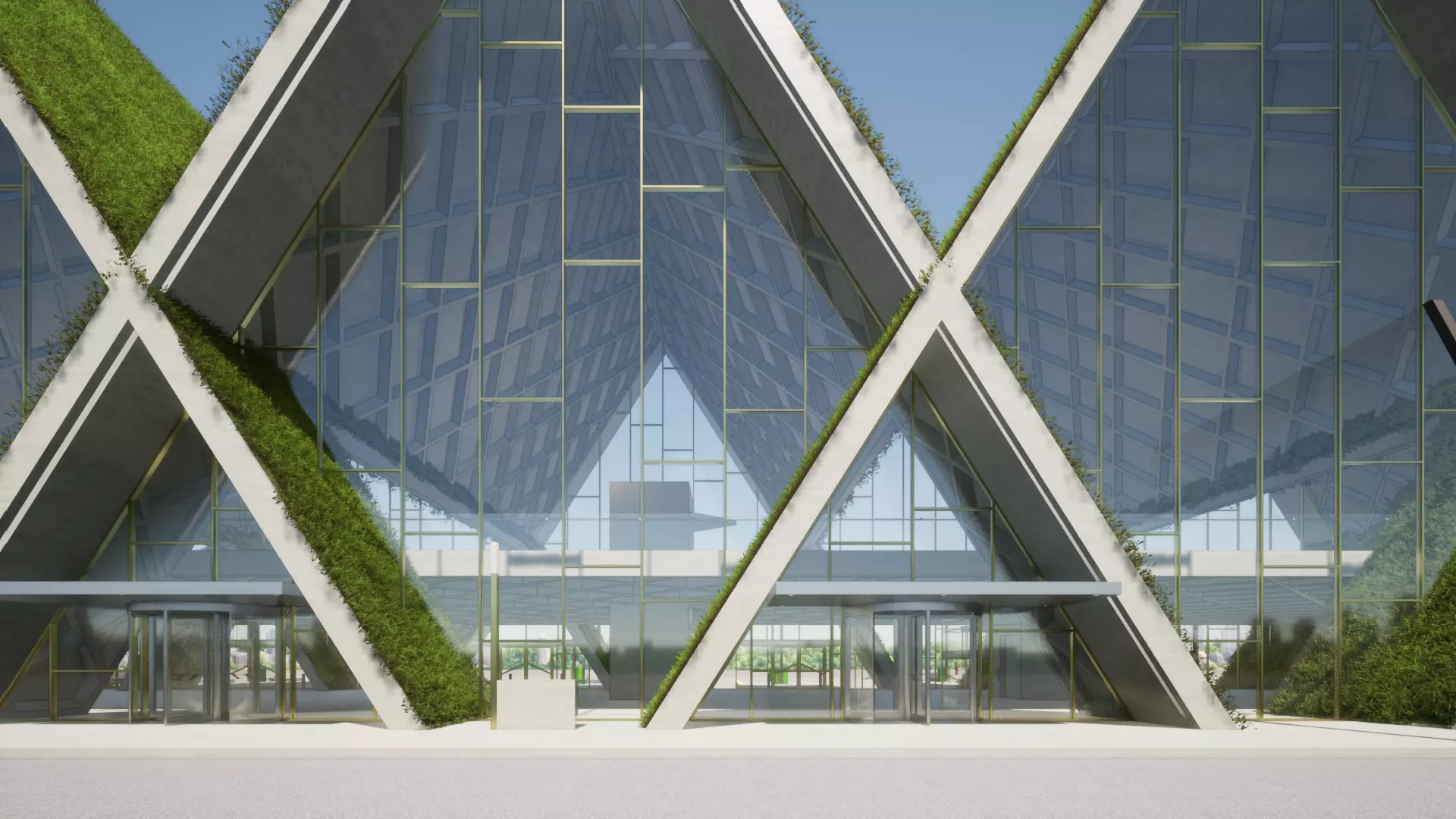 Modern Highspeed Train Station 3D model_0