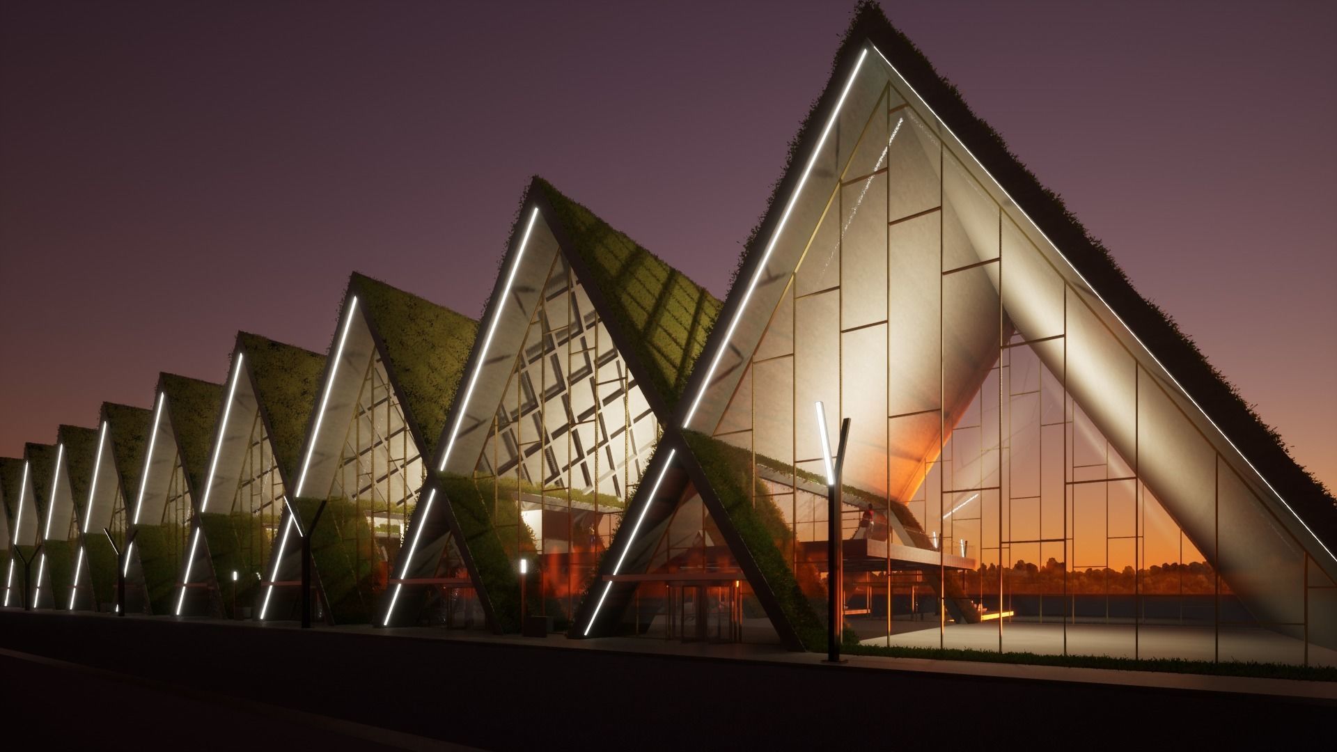 Modern Highspeed Train Station 3D model_4